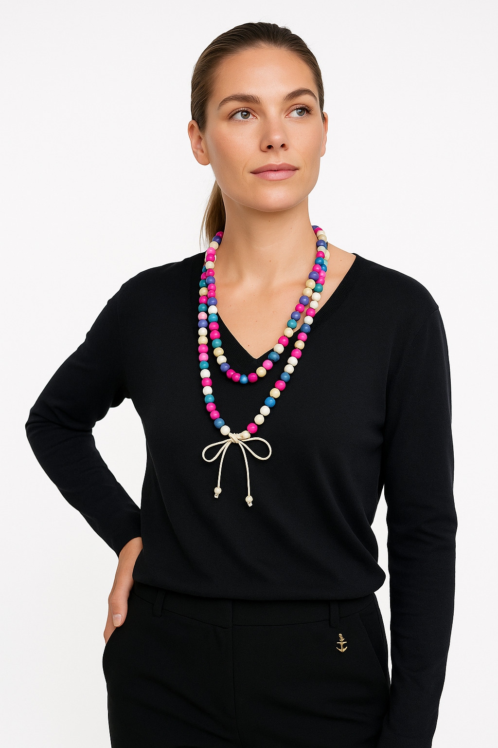 COLLEZIONE ALESSANDRO Lange Kette »Jana« aus Holzperlen gefädelt