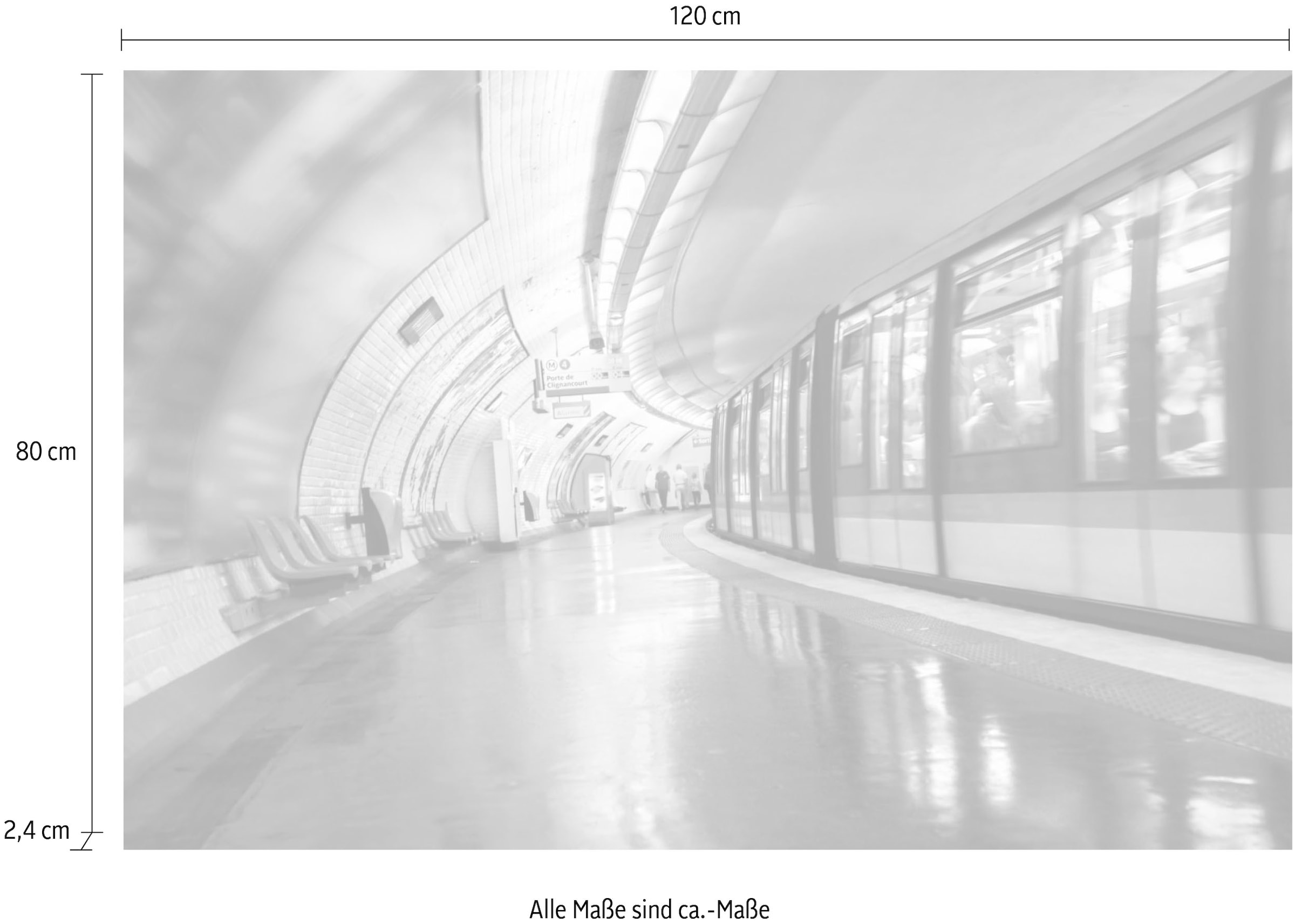 queence Acrylglasbild »Tunnel«, Kunst-Züge-Zugbilder, Fine Art-Print in Galeriequalität
