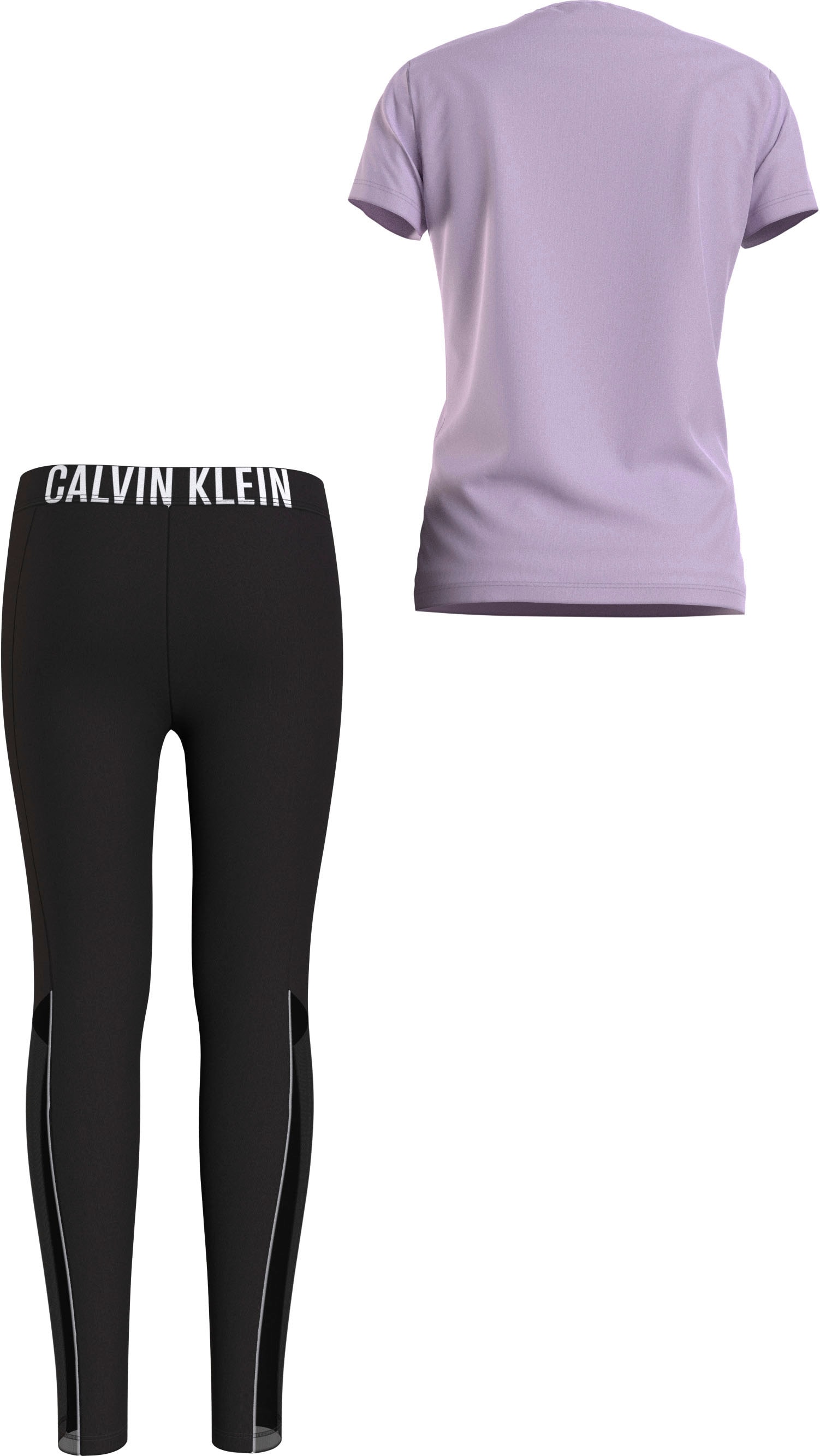 Calvin Klein Pyjama mit bestellen (2 | leicht SET PJ online »KNIT BAUR tlg.), (SS+LEGGING)«, transparenten Beineinsätzen