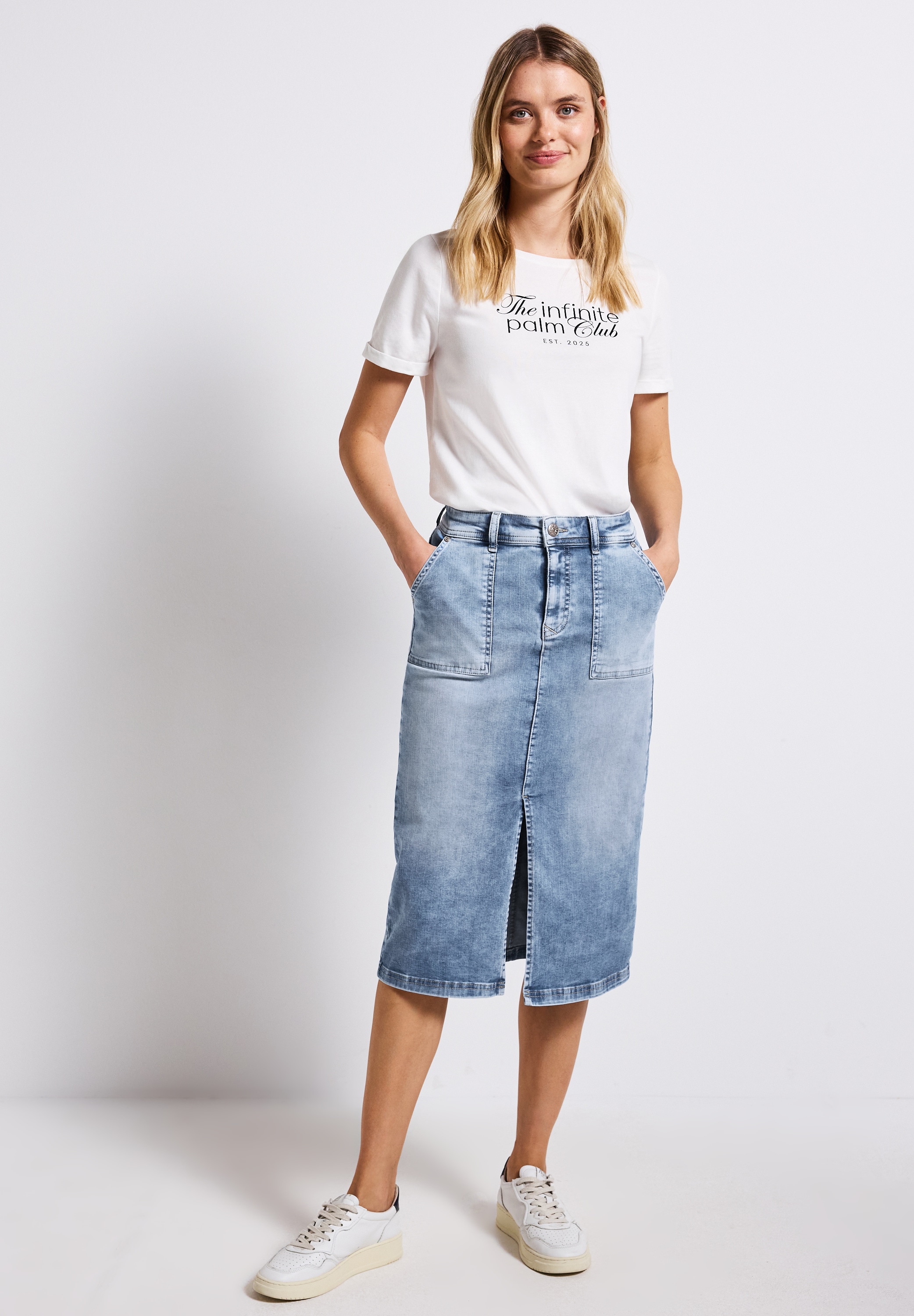 STREET ONE Jeansrock, aus Baumwolle mit Stretchanteil