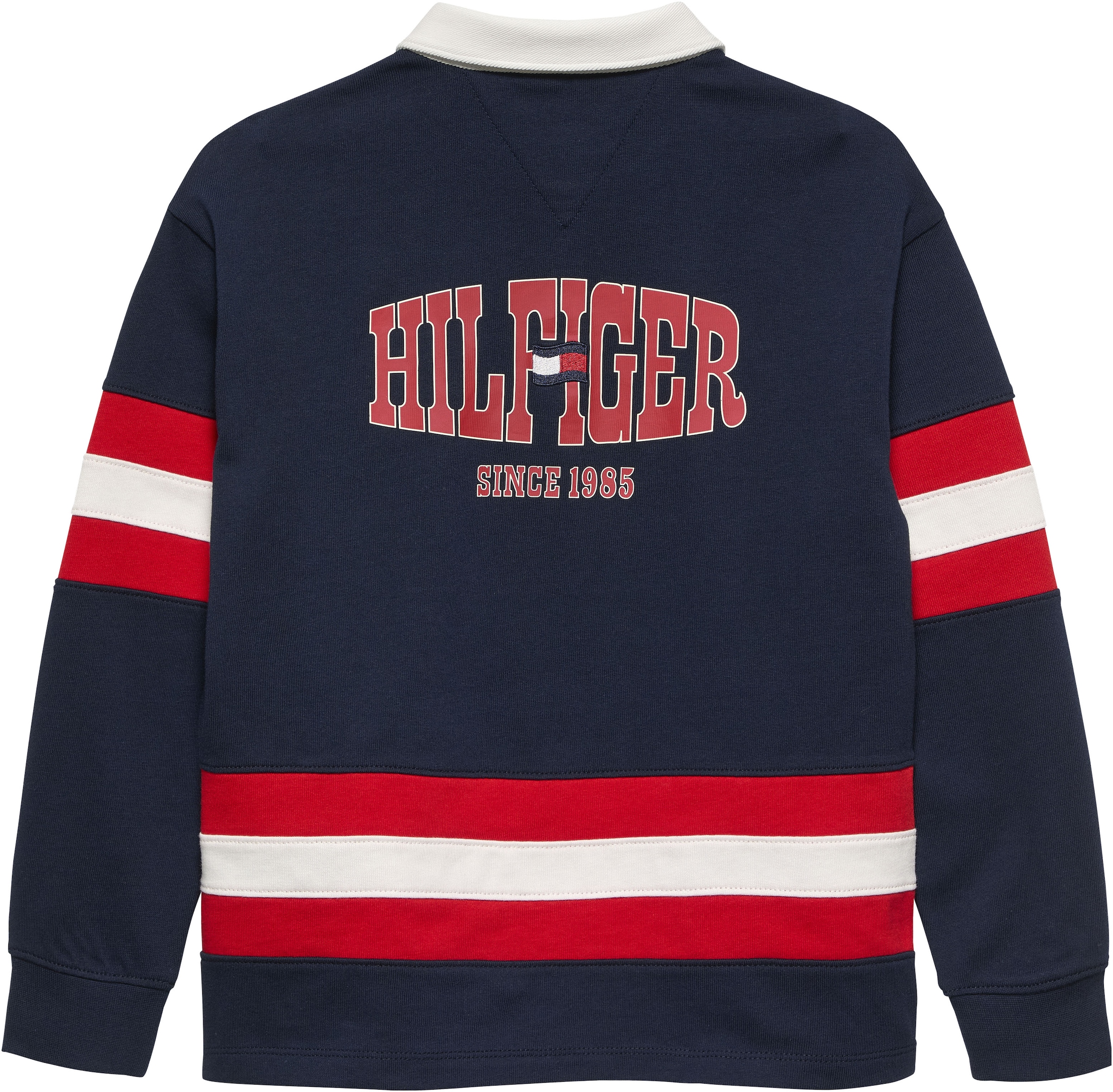 Tommy Hilfiger Langarm-Poloshirt »HILFIGER GRAPHIC RUGBY POLO LS« Kinder bis 16 Jahre, Rückenprint, Kontrastdetails