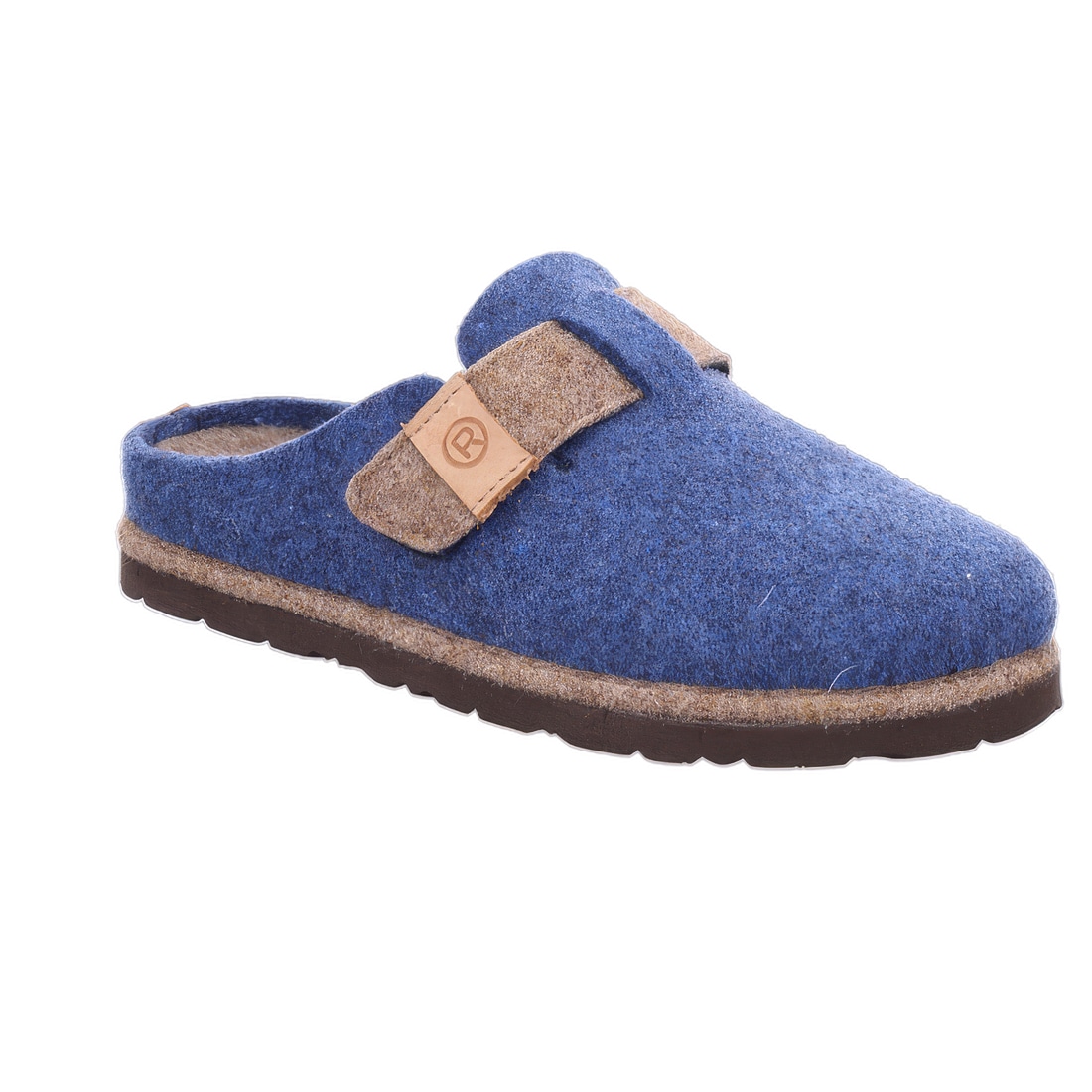Rohde Pantoffel "D.Meran" Hausschuh, Filz Clog, Schlappen mit Klettriemchen