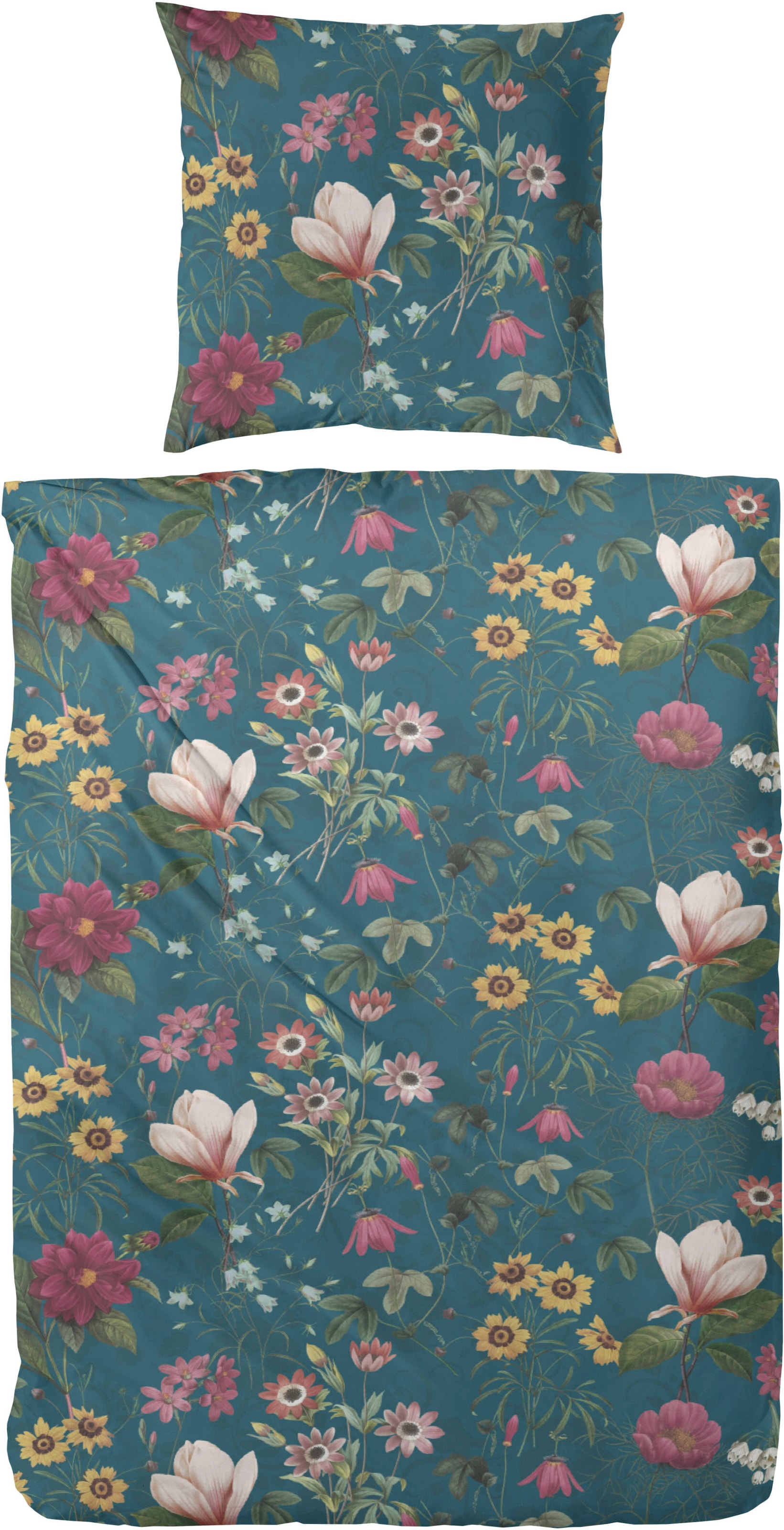 Primera Bettwäsche "Mako-Satin Bettwäsche Wilder Garten" 2 Stk. tlg. mit ei günstig online kaufen