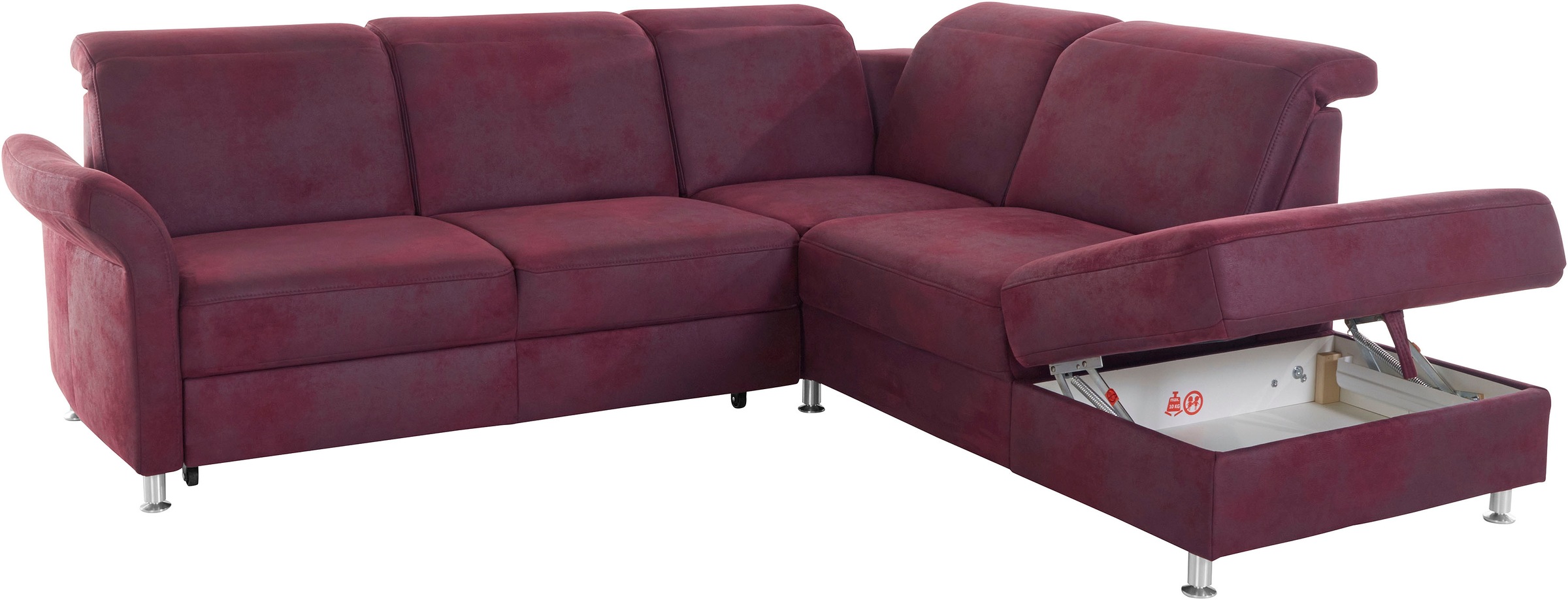 sit&more Ecksofa »Darwin L-Form«, inklusive Federkern, wahlweise mit Kopfteilverstellung, Bettfunktion