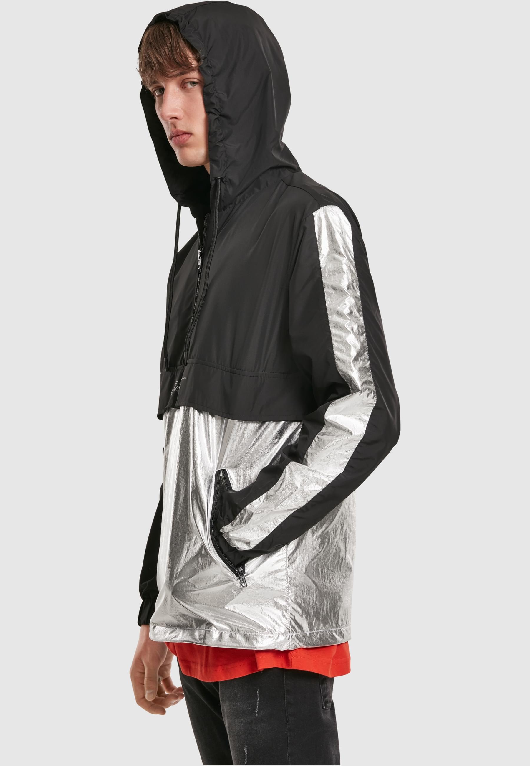 MisterTee Allwetterjacke »MisterTee Herren Reflective Mister Tee Windbreaker«, (1 St.), ohne Kapuze