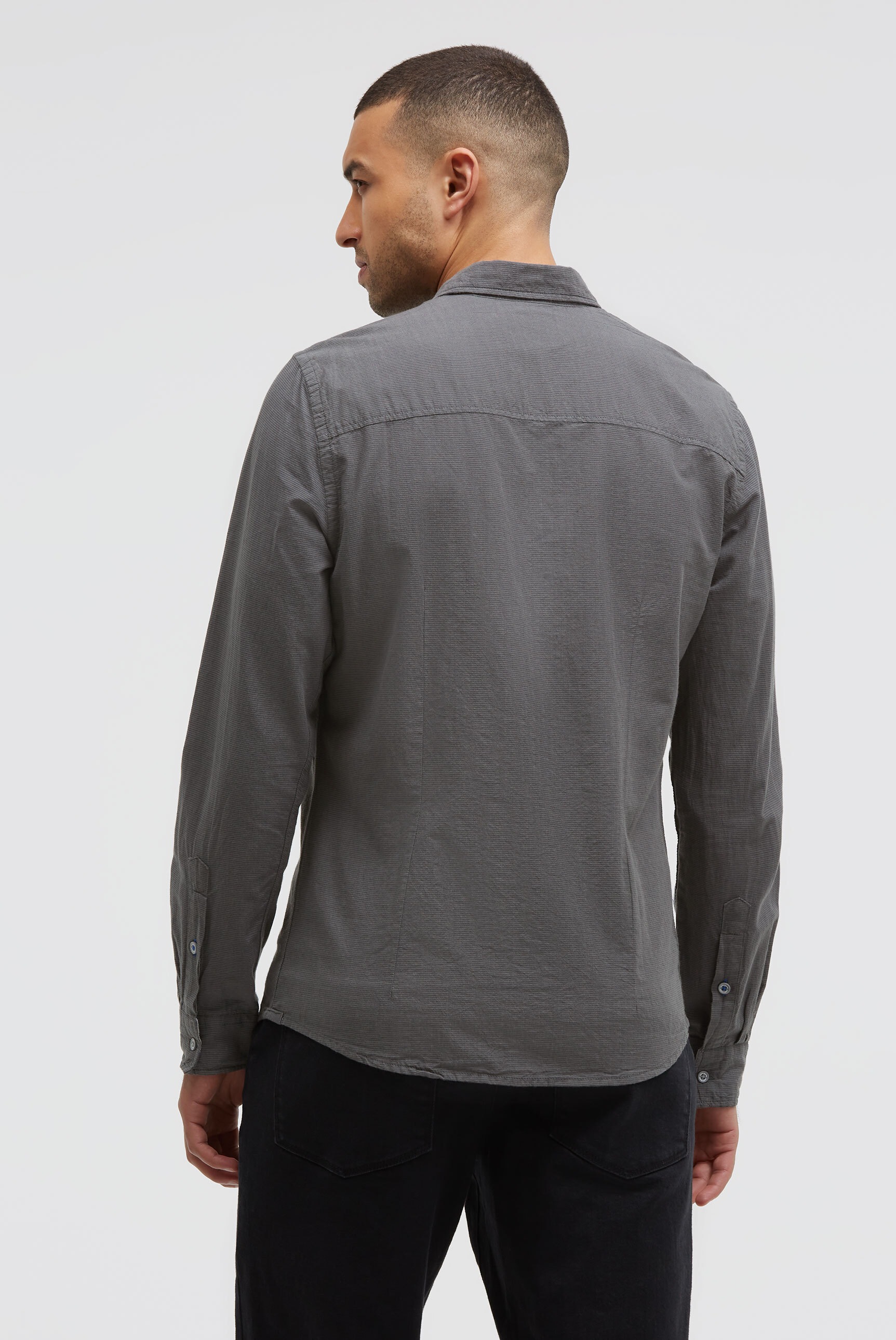 CMPD Langarmhemd mit filigranem Streifenmuster