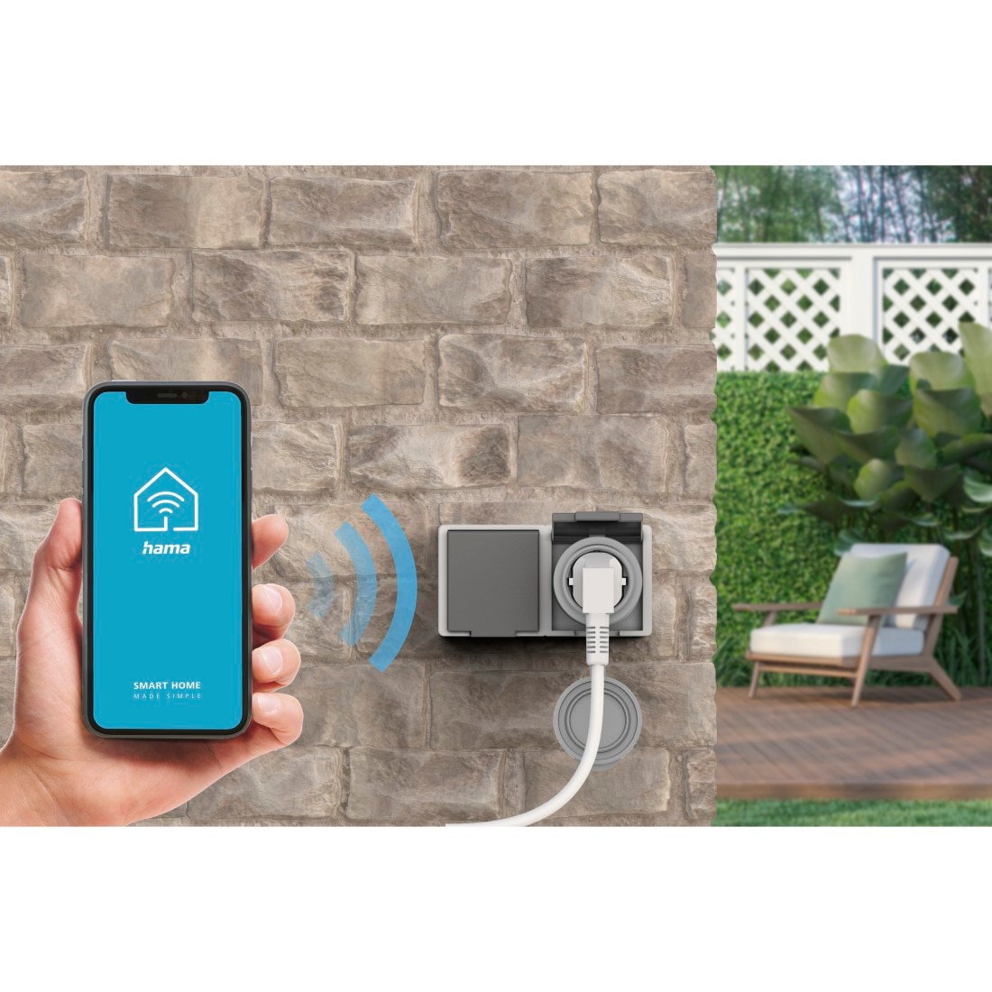 Hama Funksteckdose »WLAN Steckdose Outdoor, App- u. Sprachsteuerung, ohne Hub, Garten«