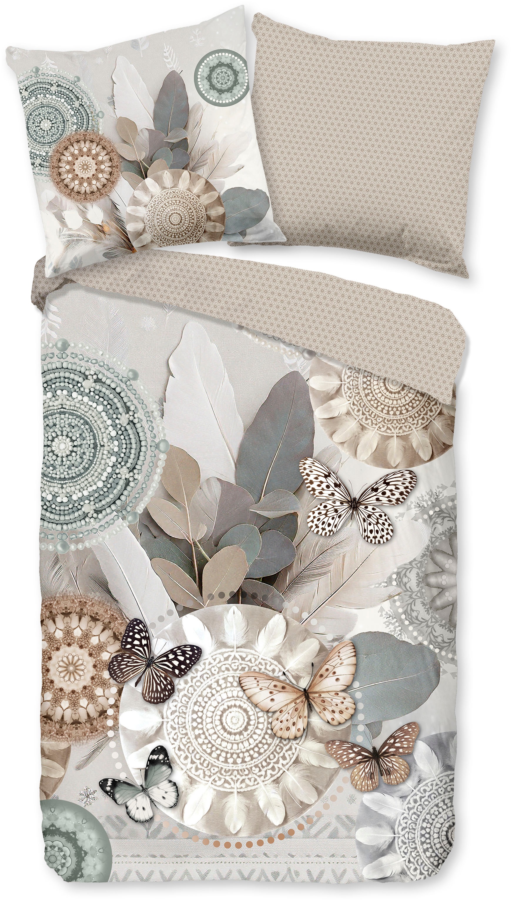 hip Wendebettwäsche "Alrune" 3 Stk. Satin, Reißverschluss, Wendeoptik, Mand günstig online kaufen