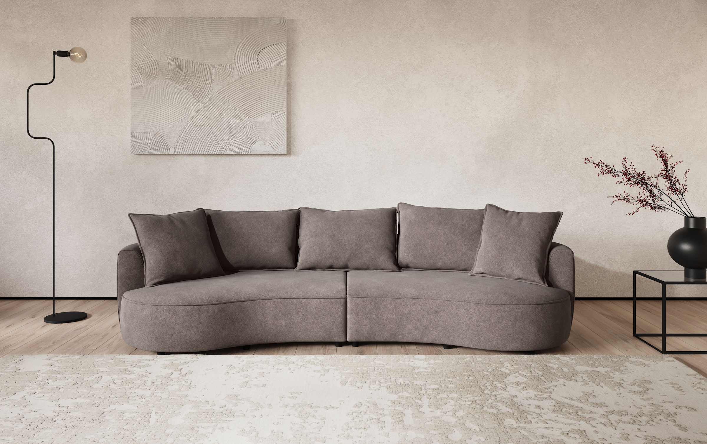 OTTO home Loungesofa »Sana, Bigsofa, Megasofa, organische Form, Breite 296 cm« Loungesofa mit Wellenunterfederung