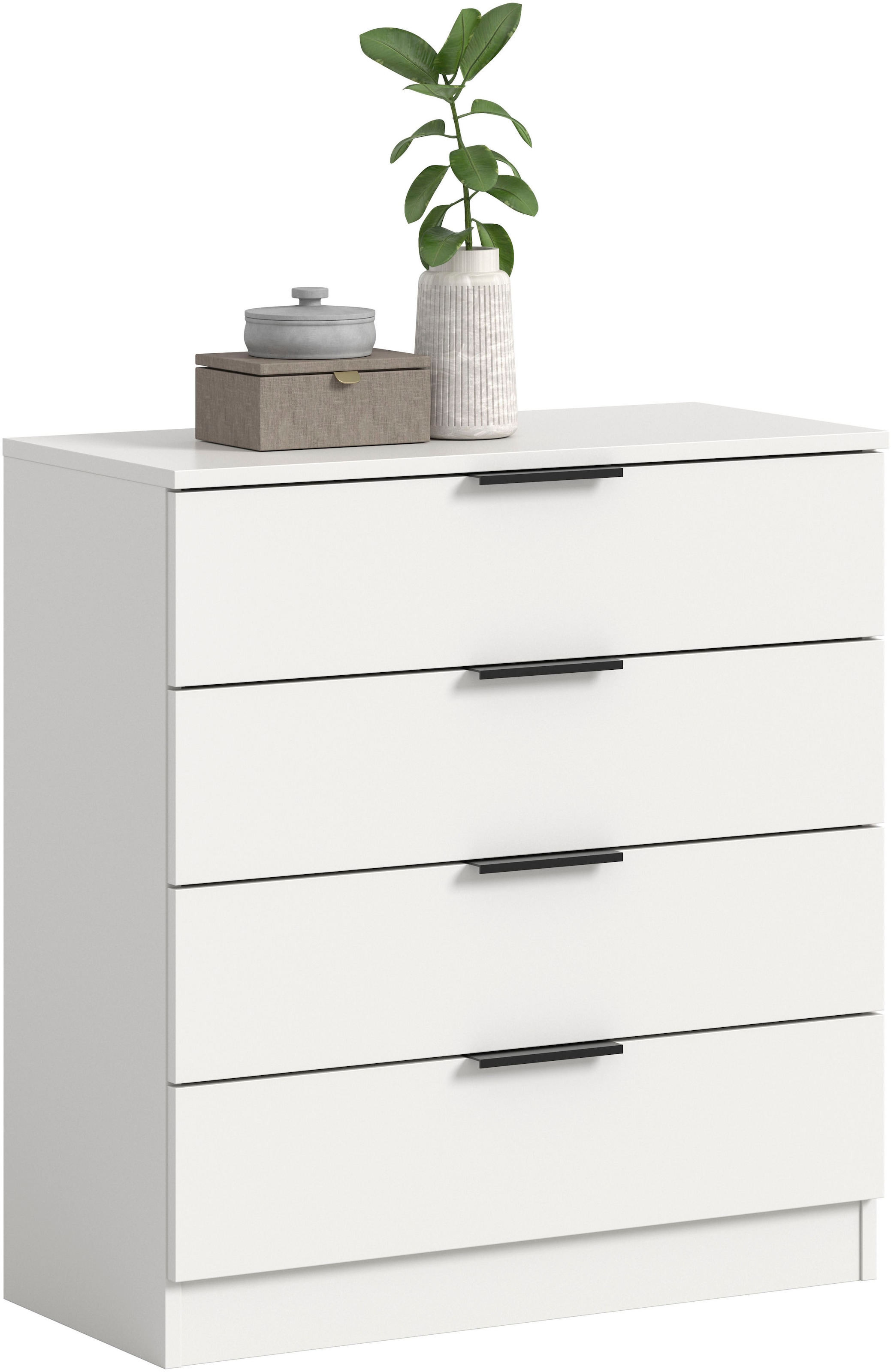 Kommode HOME AFFAIRE, B:74cm H:80cm T:35cmweiß, FSC-zertifizierter Holzwerkstoff, Schlafzimmer, Sideboards, "SKARDE, Breite 74 cm, 4 Schubkästen,