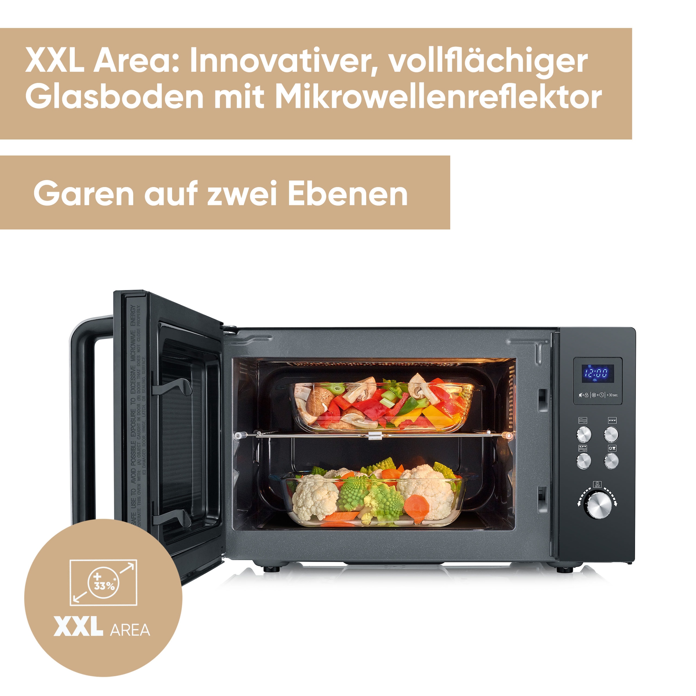 Severin Mikrowelle »MW 7763« Grill | Mikrowelle 1000 W 2-in-1 Mikrowelle mit Glasboden und Grill