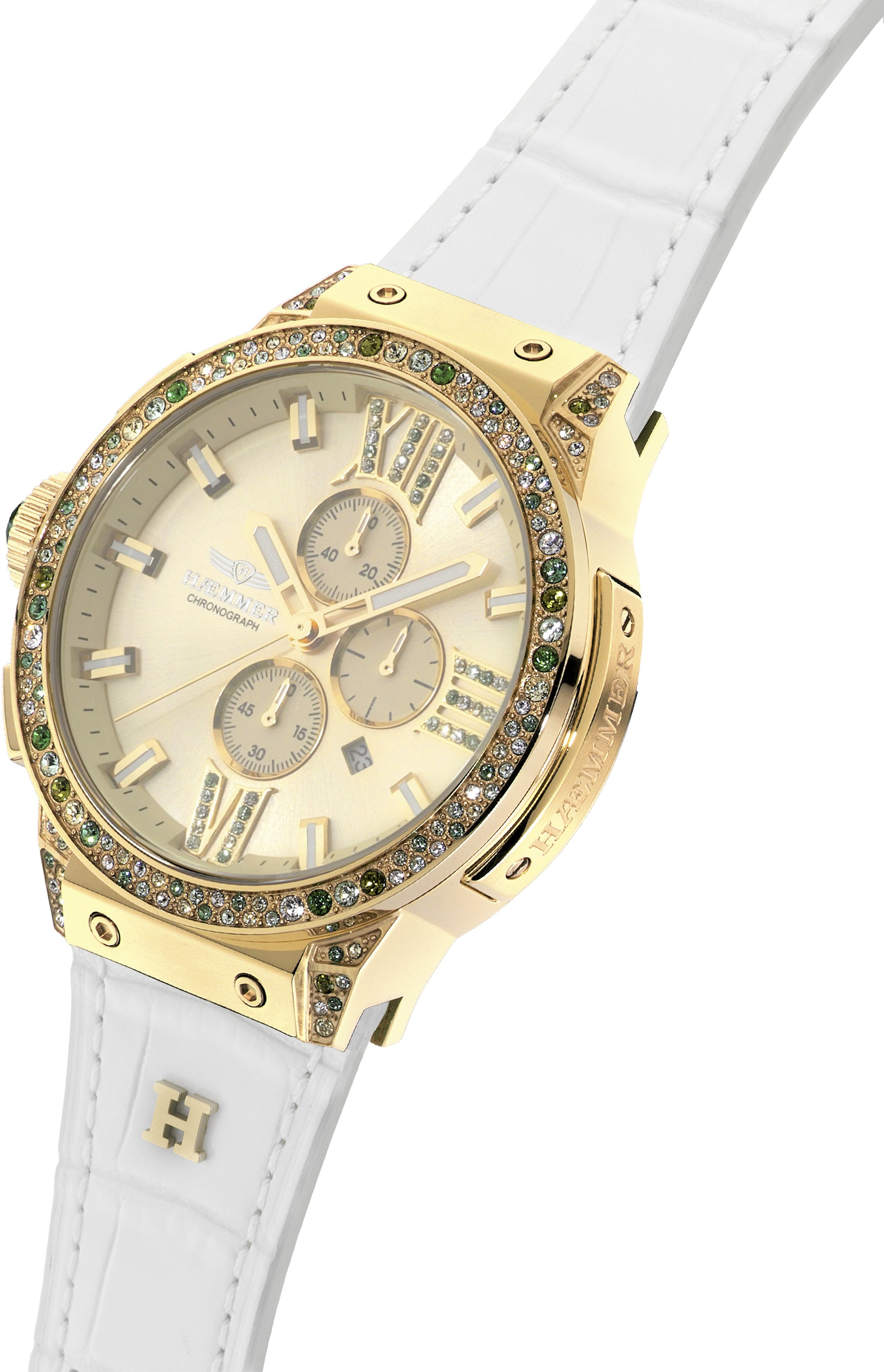 HAEMMER GERMANY Chronograph »EMINENT«, Quarzuhr, Armbanduhr, Damenuhr, analog, Tag, Stoppfunktion