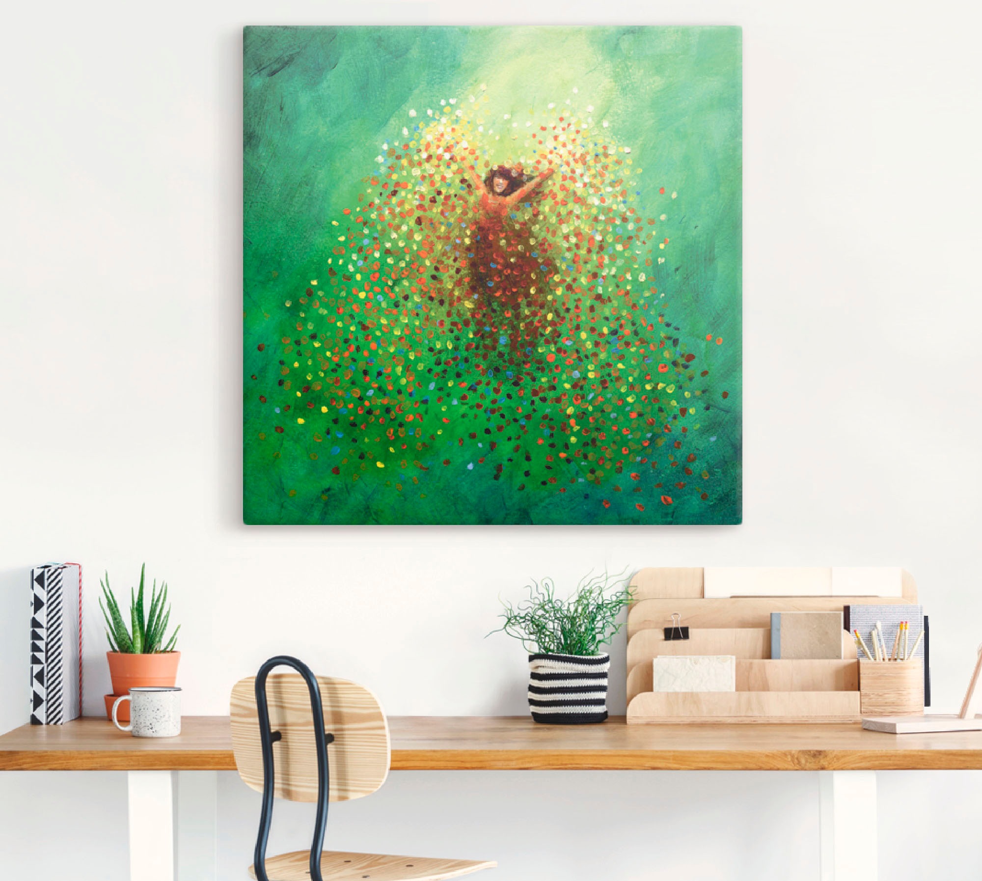 Artland "Sich selbst feiern" Frau 1 Stk. tlg. auf Holzrahmen gespannt günstig online kaufen