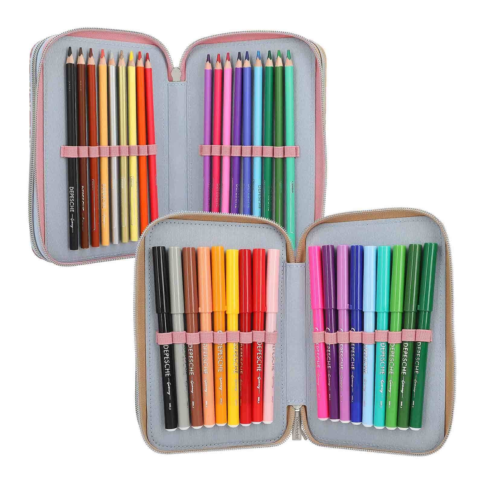 Depesche Buntstift »3-Fach Federtasche TEAM TEDDY inkl. Stifte TOPModel 20 x 13 x 7,5 cm bunt«