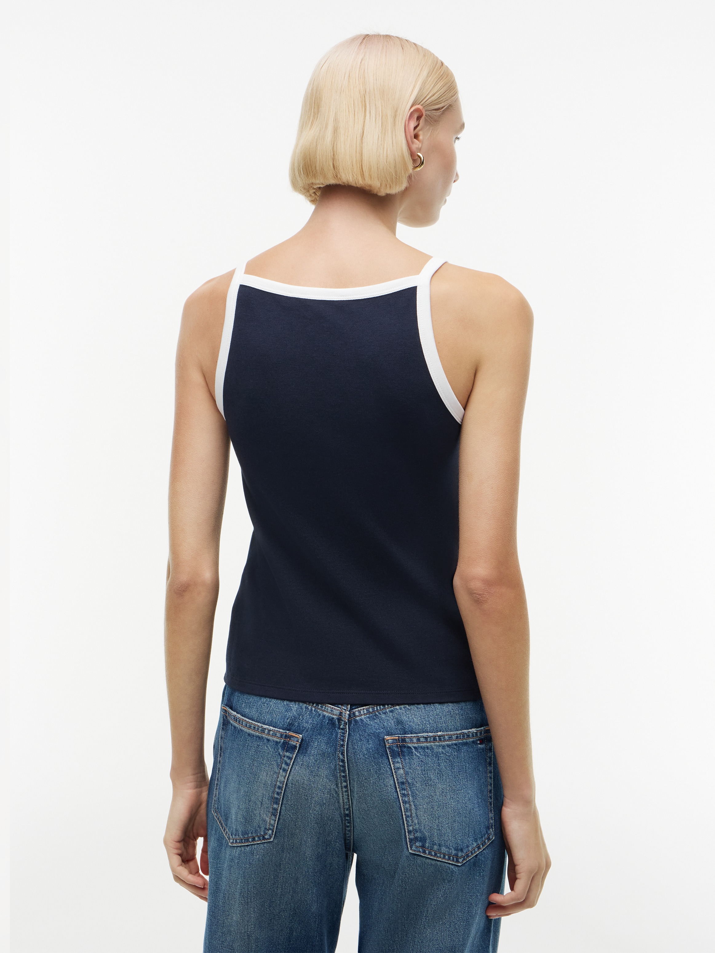 Tommy Hilfiger Trägertop »TH ROUNDAL SLIM TANK TOP« Materialmix, Stretch, slim fit