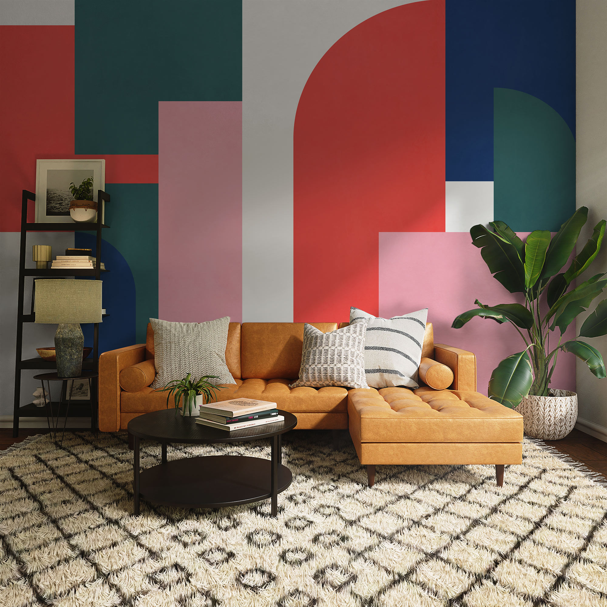 Komar Fototapete "Komar Vlies Fototapete - Geometric Colours - Größe 350 x 250 cm" bedruckt glatt