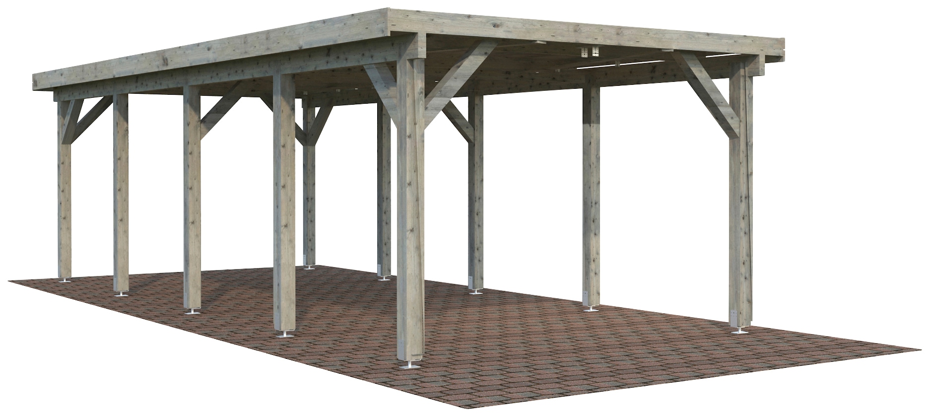 Palmako Einzelcarport "Karl" Massivholz hellgrau