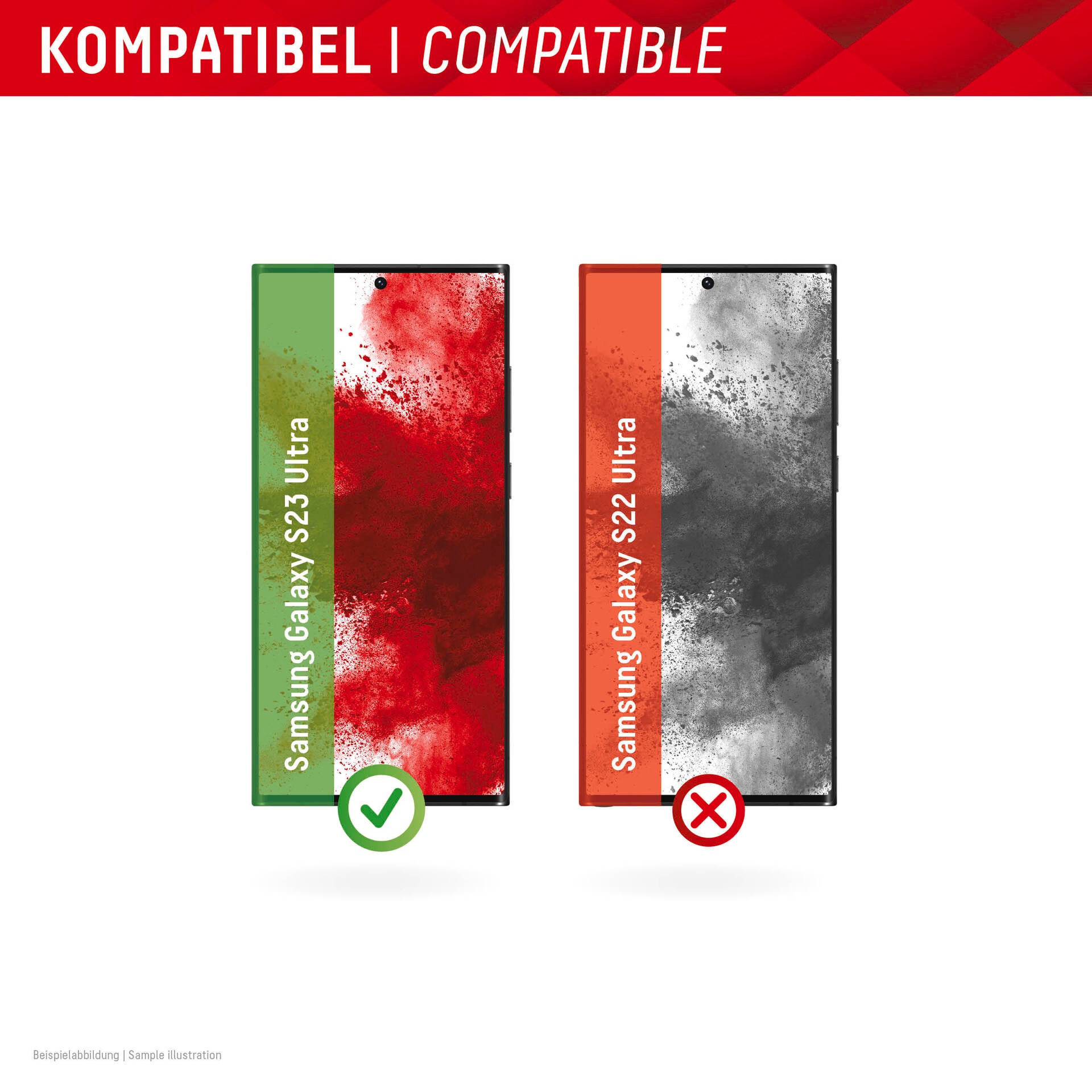 Displex Displayschutzglas »Real Glass 3D Screen Protection«, für Samsung Galaxy S23 Ultra, Displayschutzfolie, Schutzfolie, Bildschirmschutz, kratz- & stoßfest