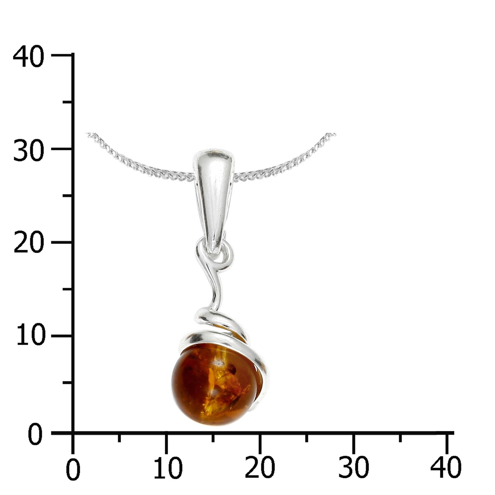 OSTSEE-SCHMUCK Kette mit Anhänger »- Kugel 8 mm - Silber 925/000 - Bernstein«