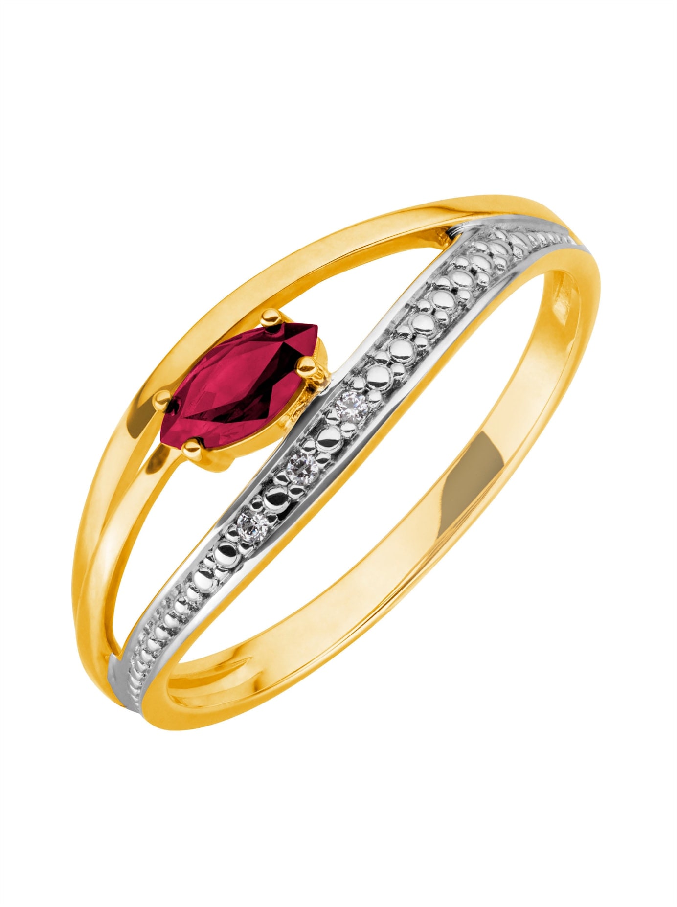 Fingerring LADY Gr. 21, gold (gelbgold 375), Fingerringe, Damen, 21, Metall, Fingerring
