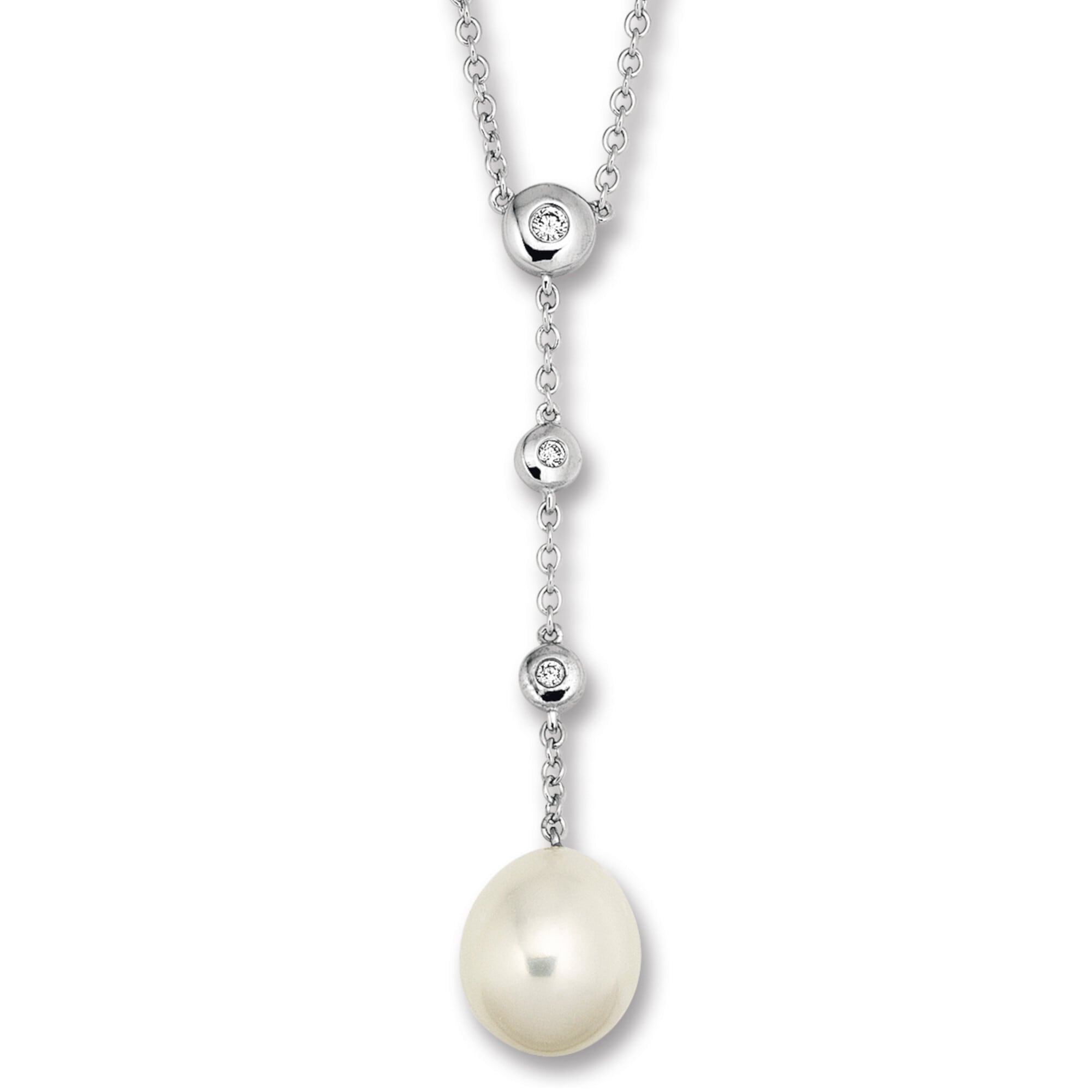 ONE ELEMENT Silberkette »Zirkonia Anker Halskette aus 925 Silber 45 cm«, glänzender Blickfang – ideal als Geschenkidee