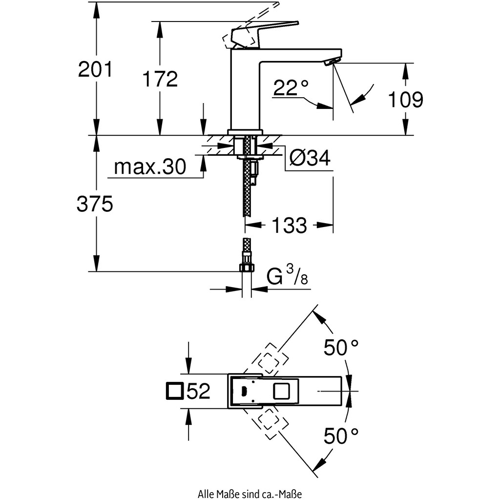 Grohe Waschtischarmatur »Eurocube«