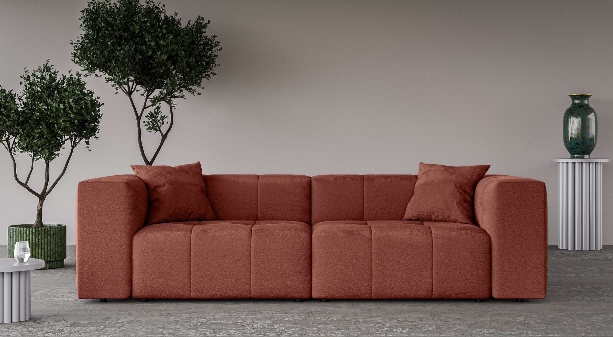 Home affaire 3-Sitzer »ERIZ Big Sofa, XXL, auch in Bouclé«, moderne Steppung, incl. 2 Zierkissen, B/T/H: 278/104/70 cm