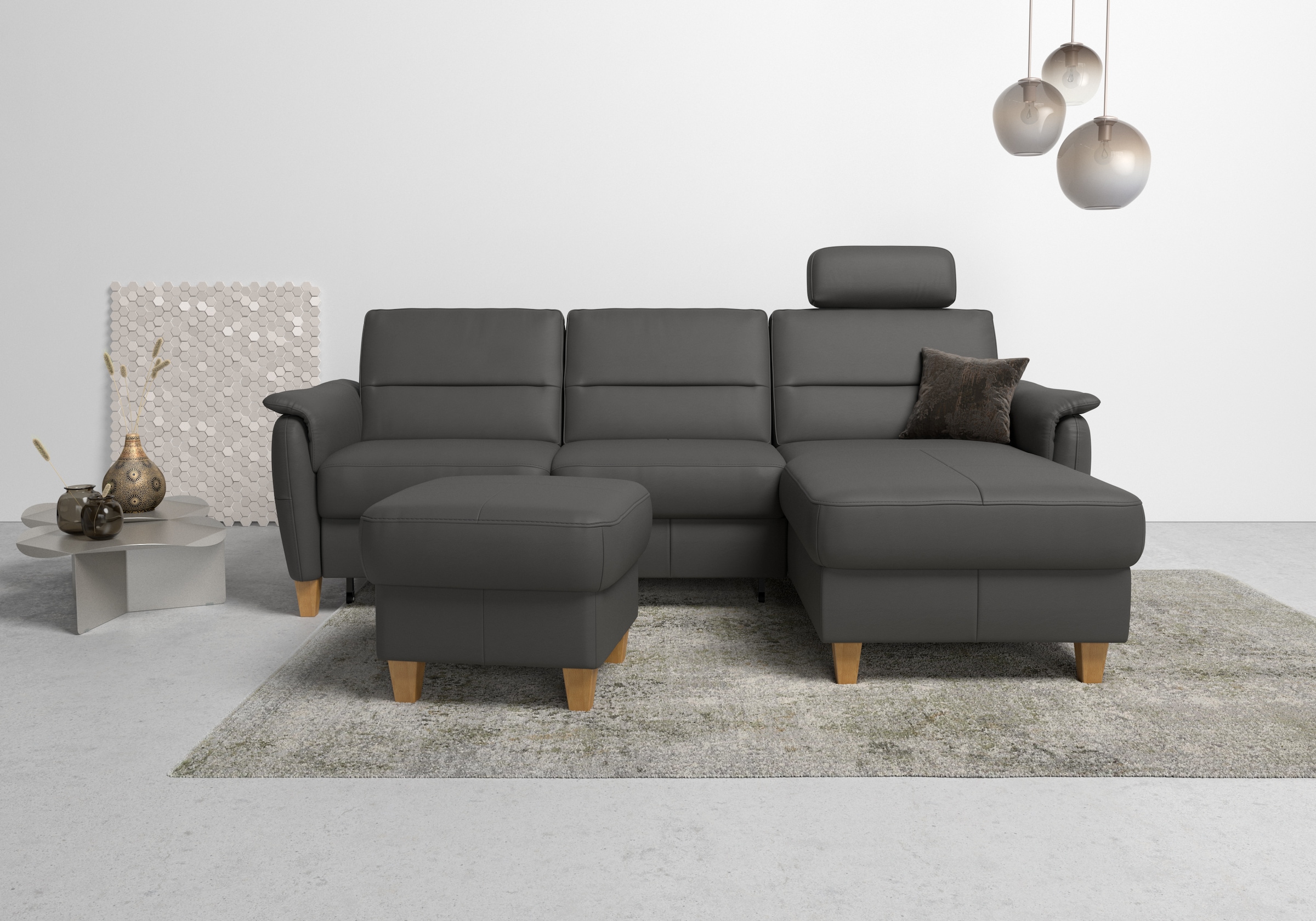 Home affaire Ecksofa "Palmera L-Form, B: 244 cm - OTTO. Verlässliche Qualität." optional Schlaffunktion & Bettkasten, Federkern