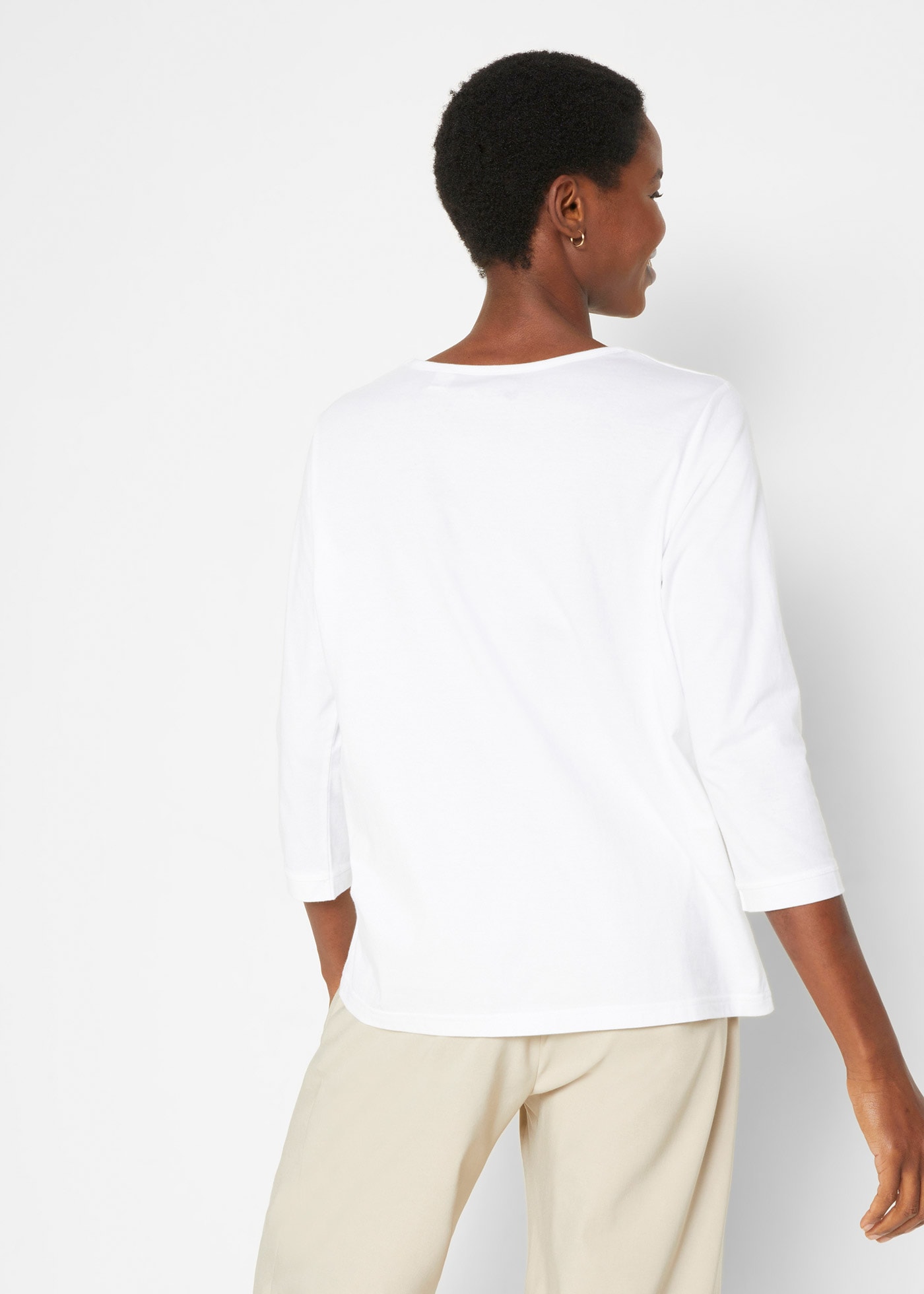 bonprix T-Shirt Packung, 5, 5 Stk. im 5er Pack, mit 3/4-Arm und Rundhalsausschnitt