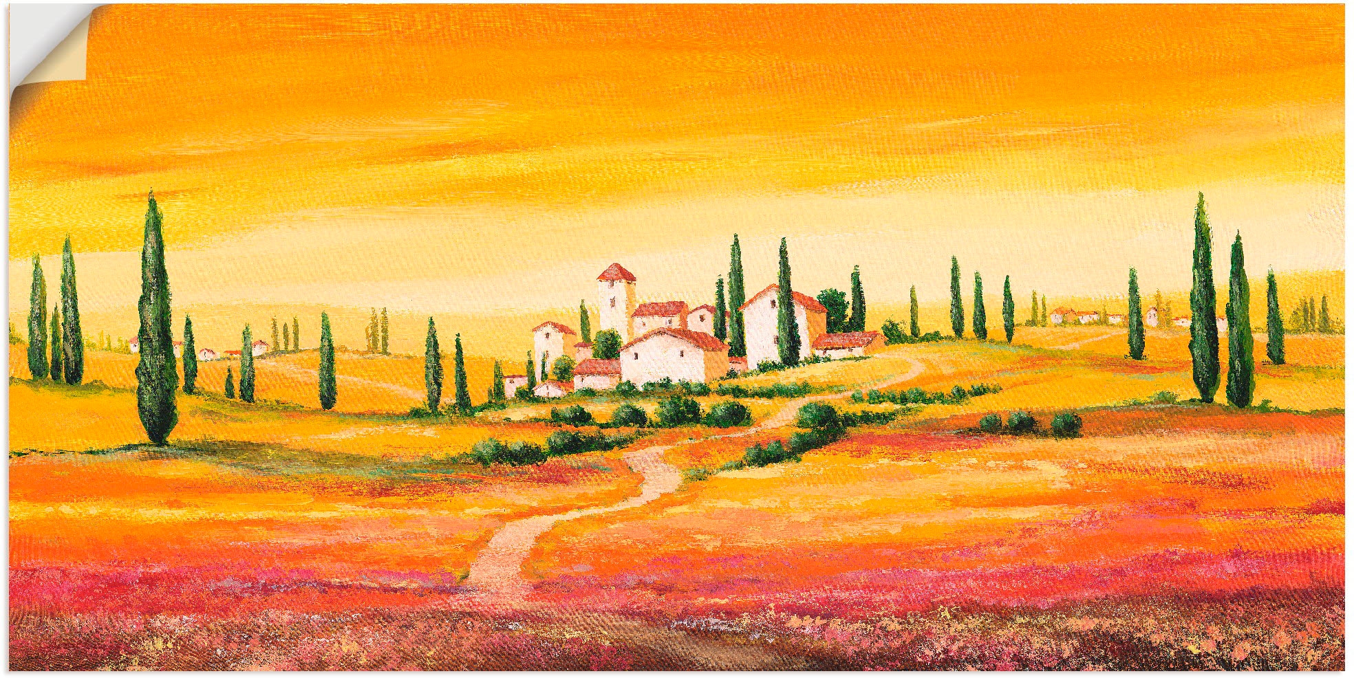 Artland Wandbild »Traumhafte Poster Wandaufkleber (1 versch. Größen BAUR oder Landschaft«, toskanische St.), bestellen Leinwandbild, als | Alubild, Europa, in