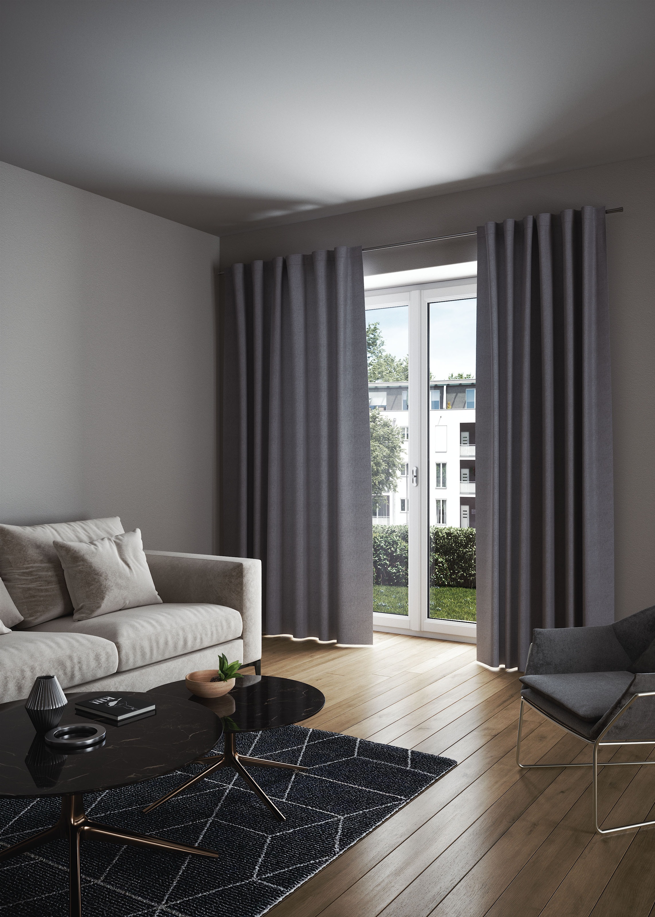 my home Vorhang "LONDON" verdeckte Schlaufen 1 Stk. tlg. Sicht- und Lichtsc günstig online kaufen