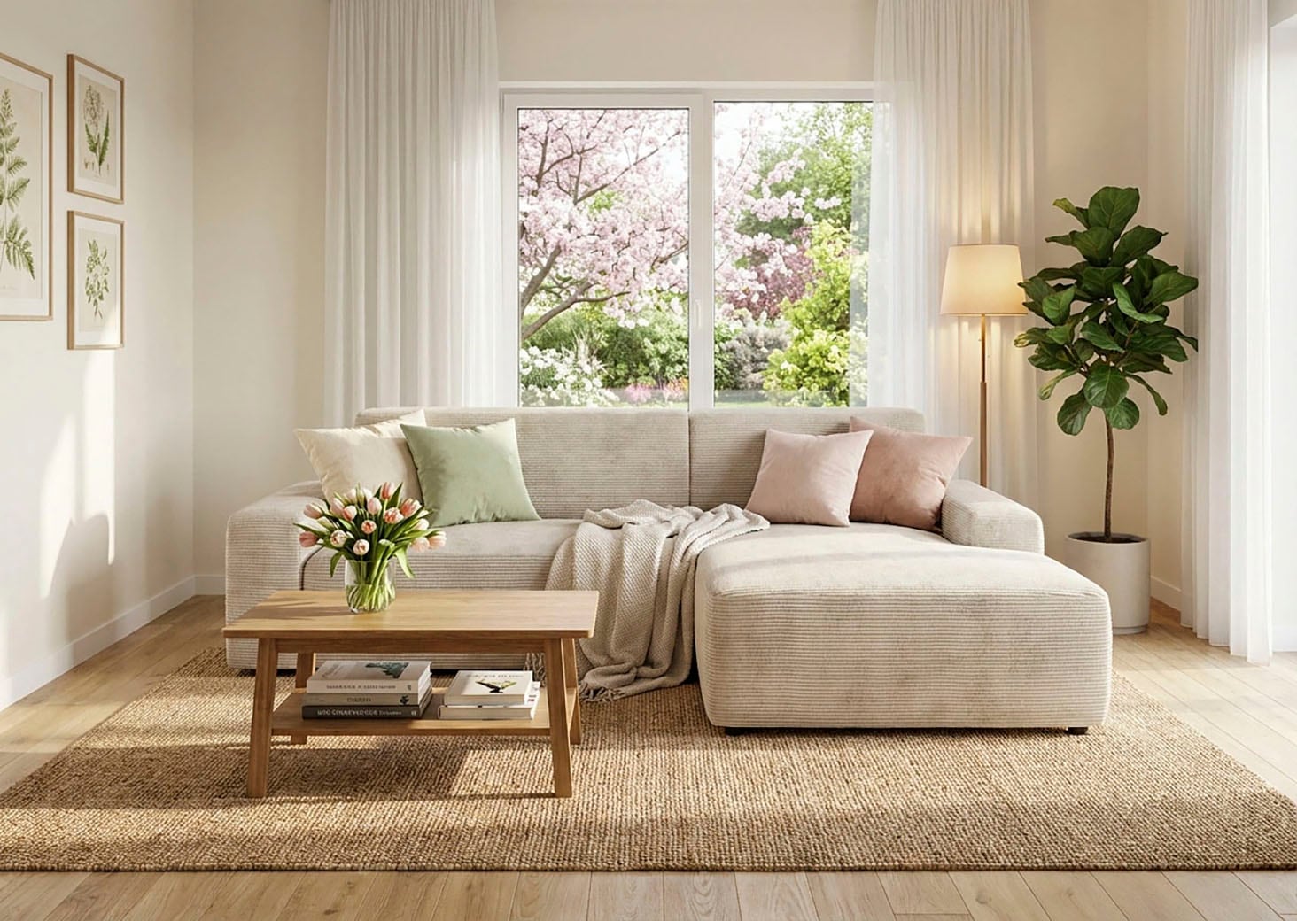 TRENDMANUFAKTUR Ecksofa "Wien, wahlweise mit Sitzvorschub und Bettkasten, Breite 246 cm" L-Form, in trendigem Cordstoff