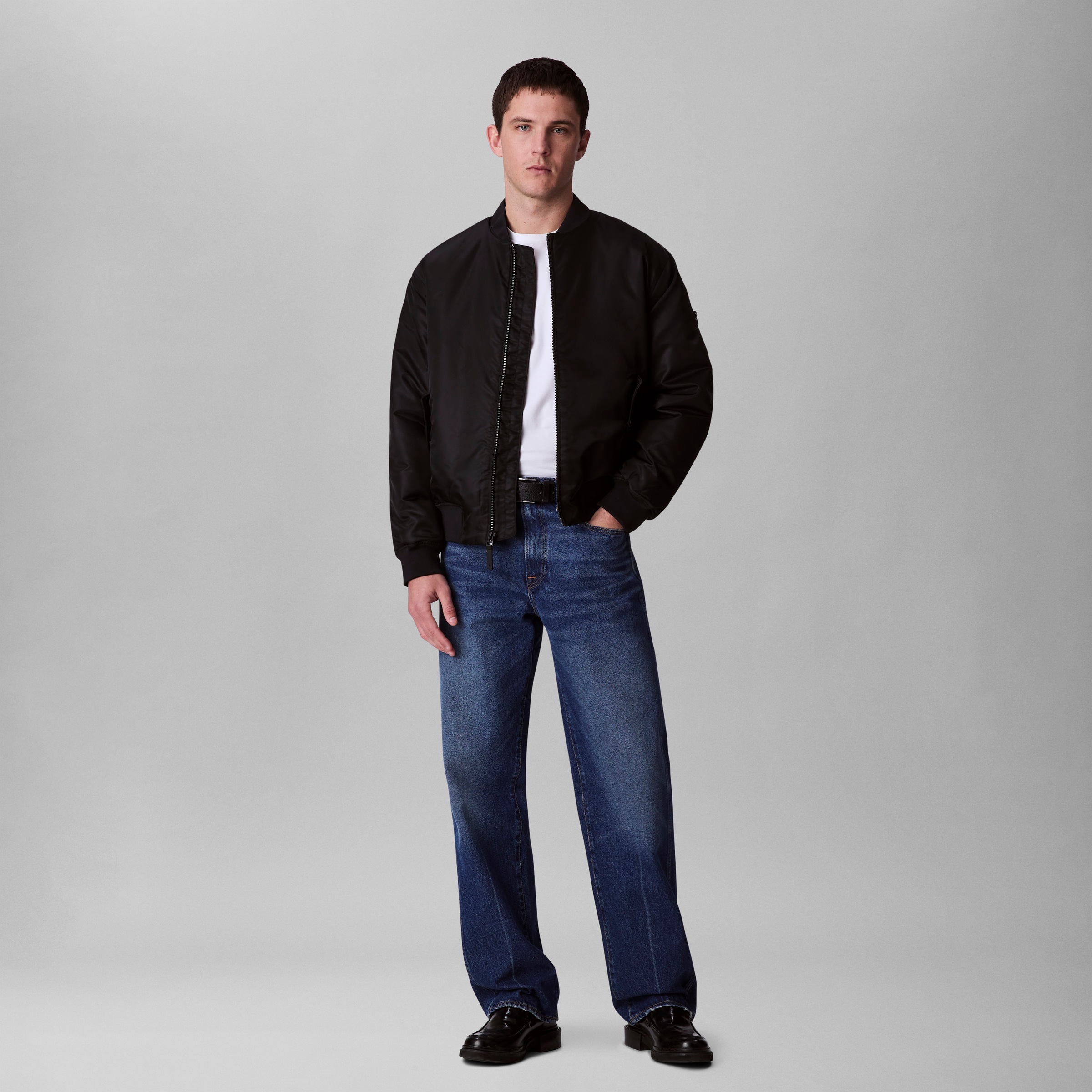 Thumbnail - Calvin Klein Jeans Bomberjacke "LS NYLON BOMBER JACKET", ohne Kapuze, Mit Rundhalsausschnitt