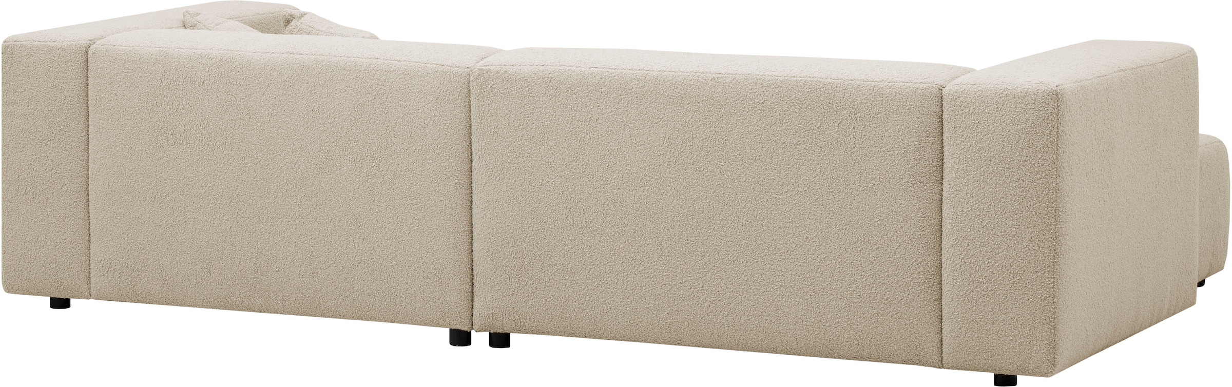 andas Ecksofa »BAKELS, L-Form in Cord oder Boucle-Stoff, moderne Couch«, wahlweise Recamiere rechts/links, bequemer Sitzkomfort