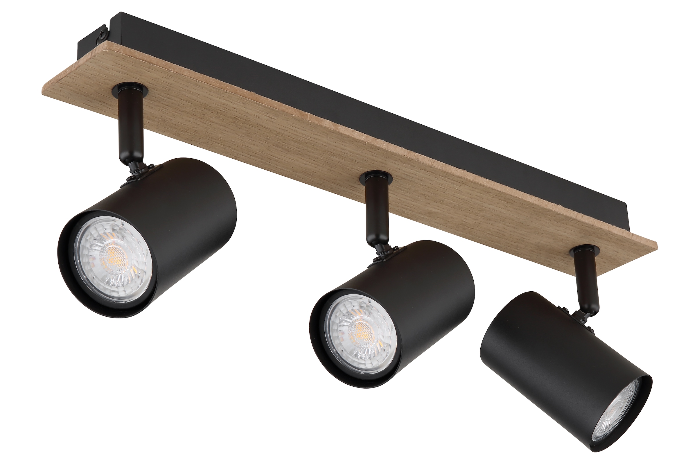 GLOBO LIGHTING Deckenstrahler »LINCA«, Leuchtmittel GU10 | ohne Leuchtmittel, Deckenspot/holzoptik/schwarz/Flur/Wohnzimmer