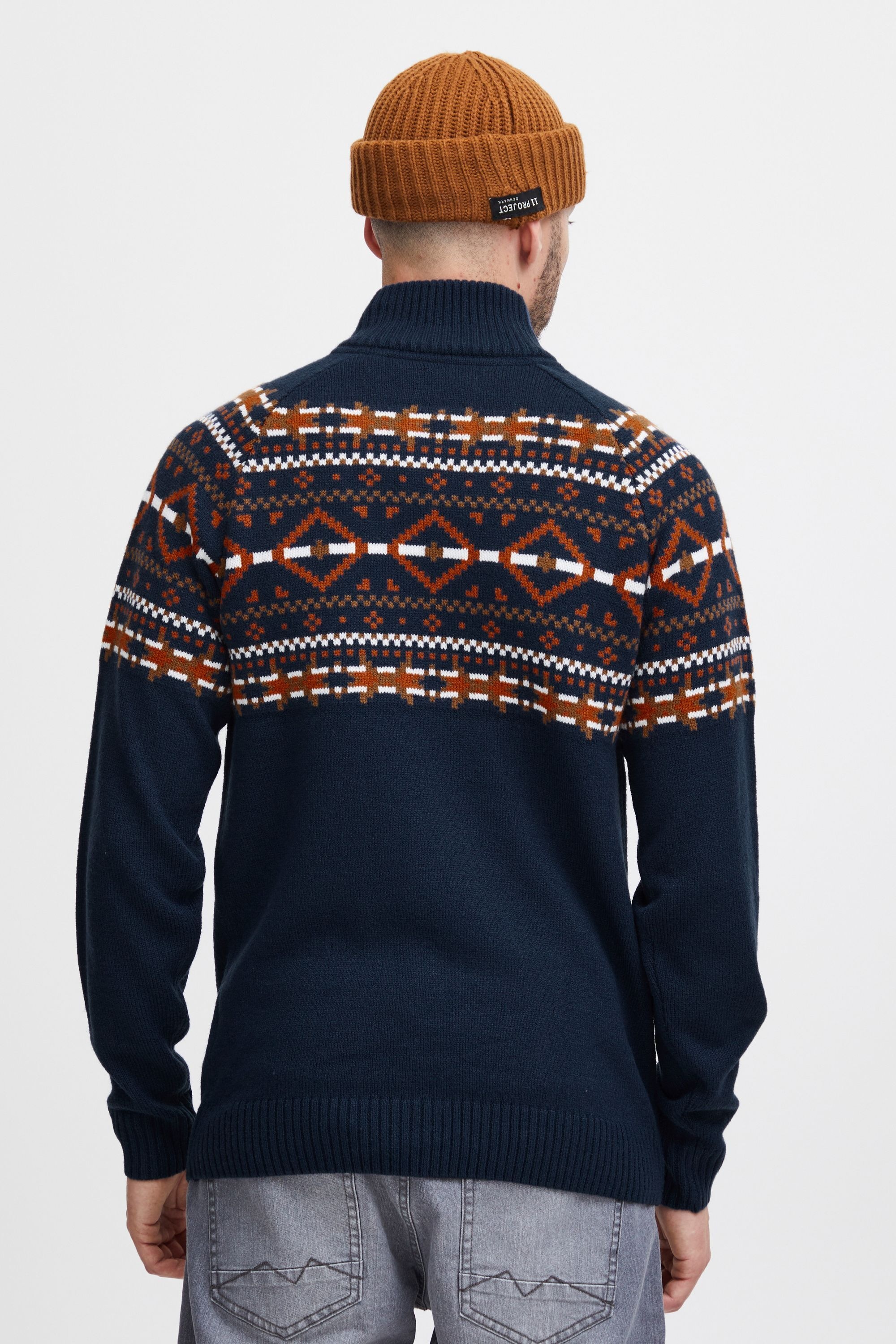 Troyer BLEND "BHNilo", Herren, Gr. XL, marineblaus, Grobstrick, 100% Polyacryl, regular fit, Pullover Troyer, Klassischer Troyer mit Reißverschluss 6