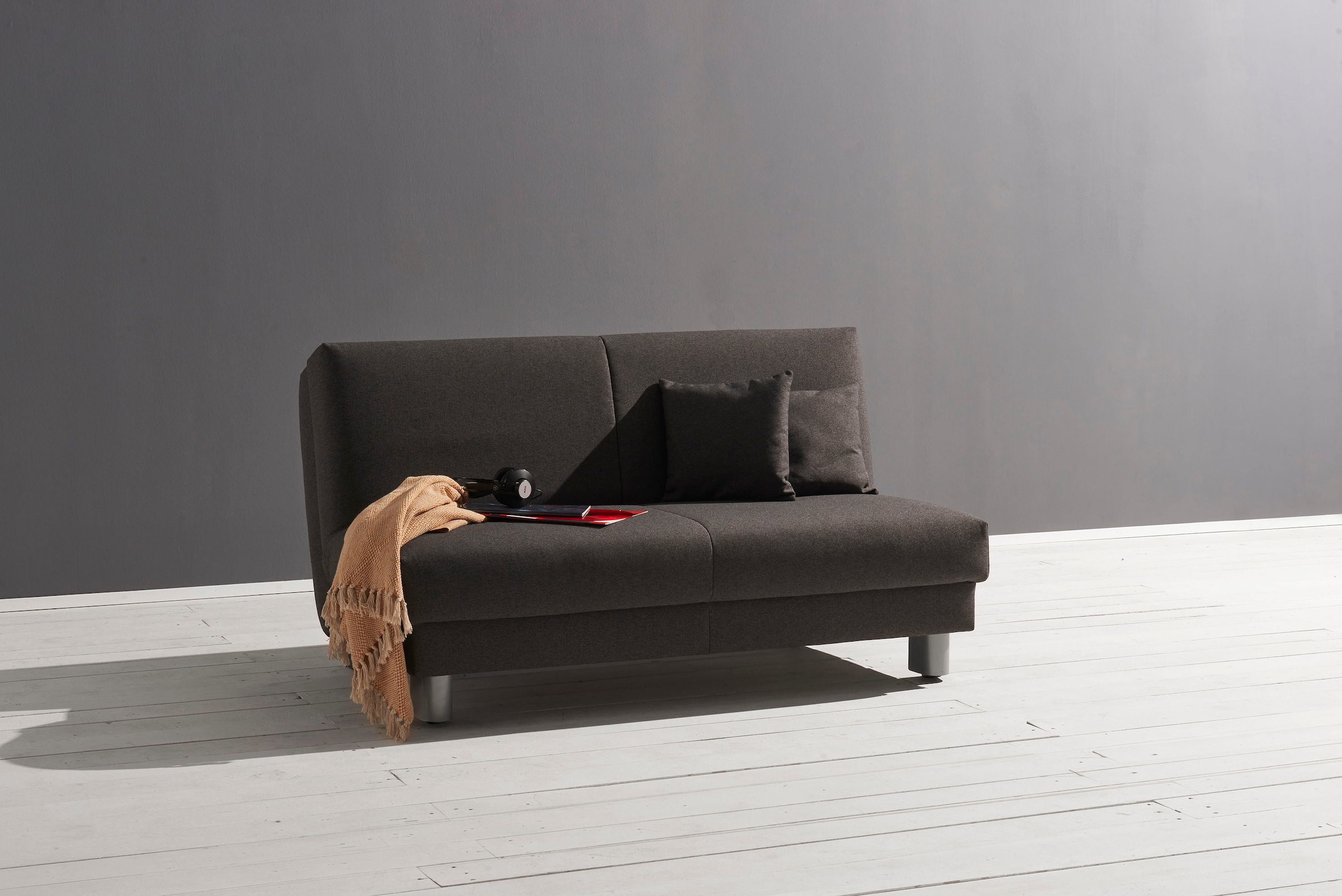 ell + ell Schlafsofa "Enny", Liegefläche Breite 155 cm, Liegehöhe 40 cm, Füße alufarben