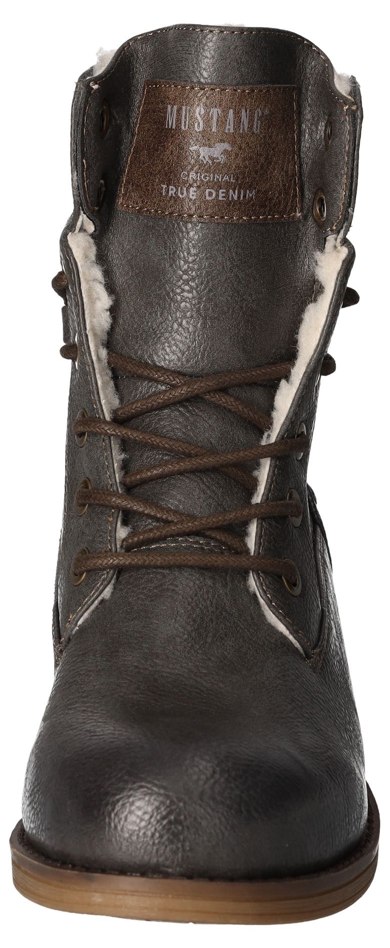 Thumbnail - Mustang Shoes Winterboots, Blockabsatz, Winterstiefelette, Schnürboots mit Nieten besetzt
