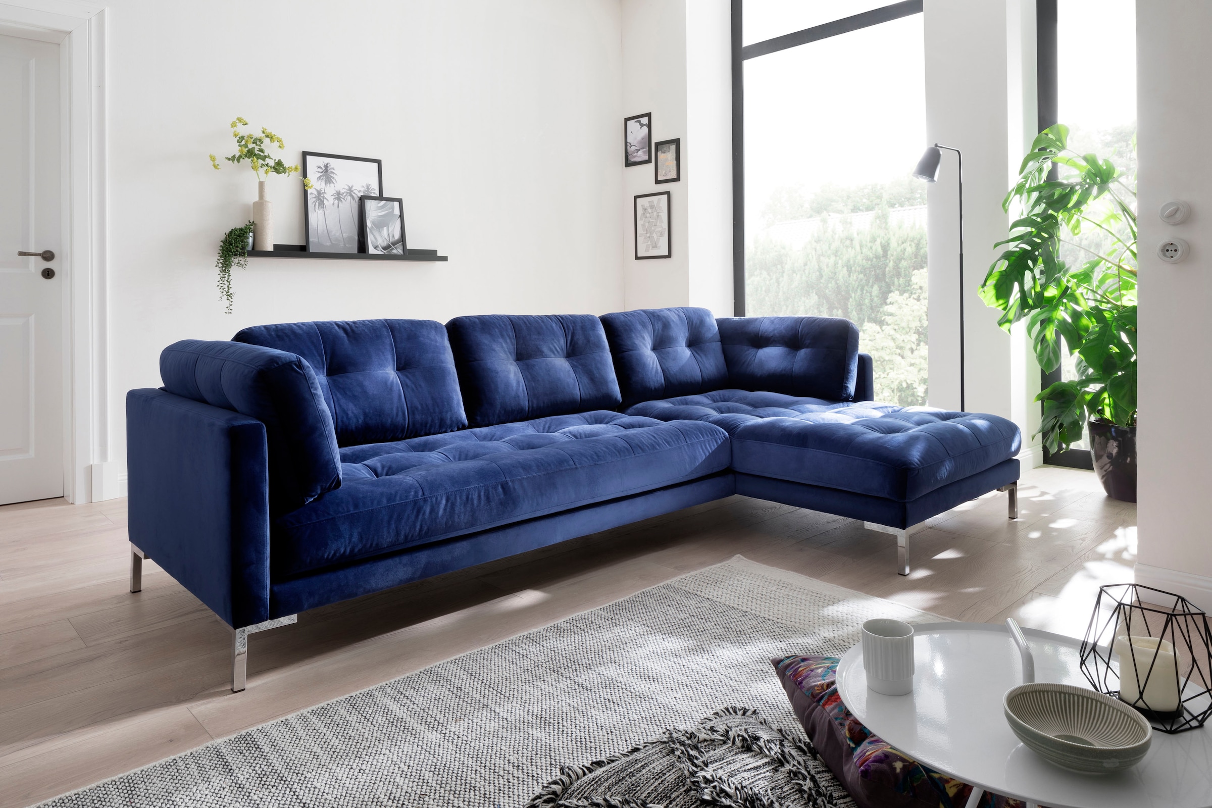 Ecksofa »Landau L-Form«, in Cord-Stoff mit Metallfuß