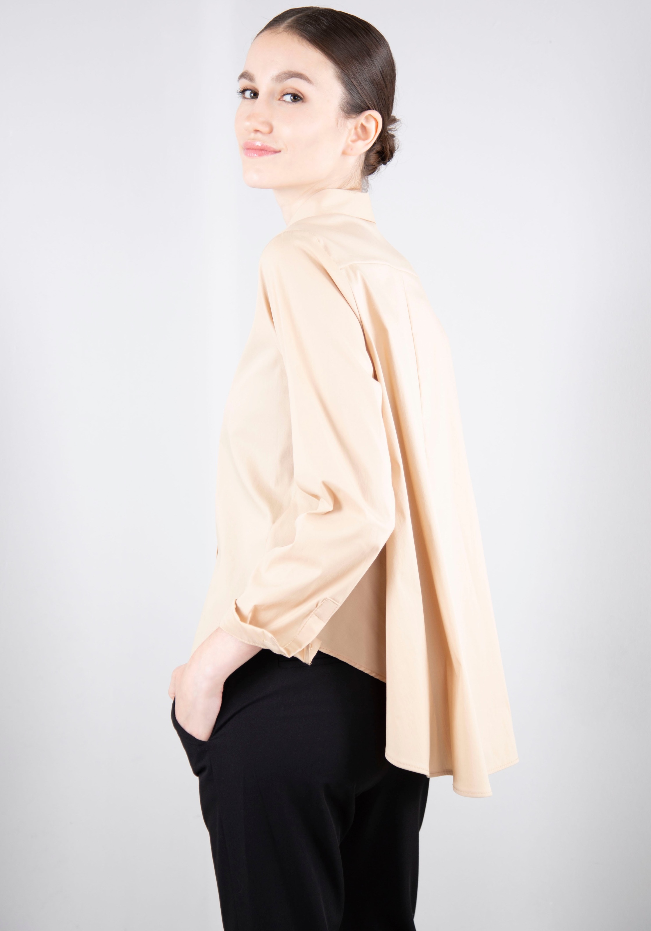 IMPERIAL Klassische Bluse »IMP-C ED4BBE«, glockenförmige Form mit Bogensaum