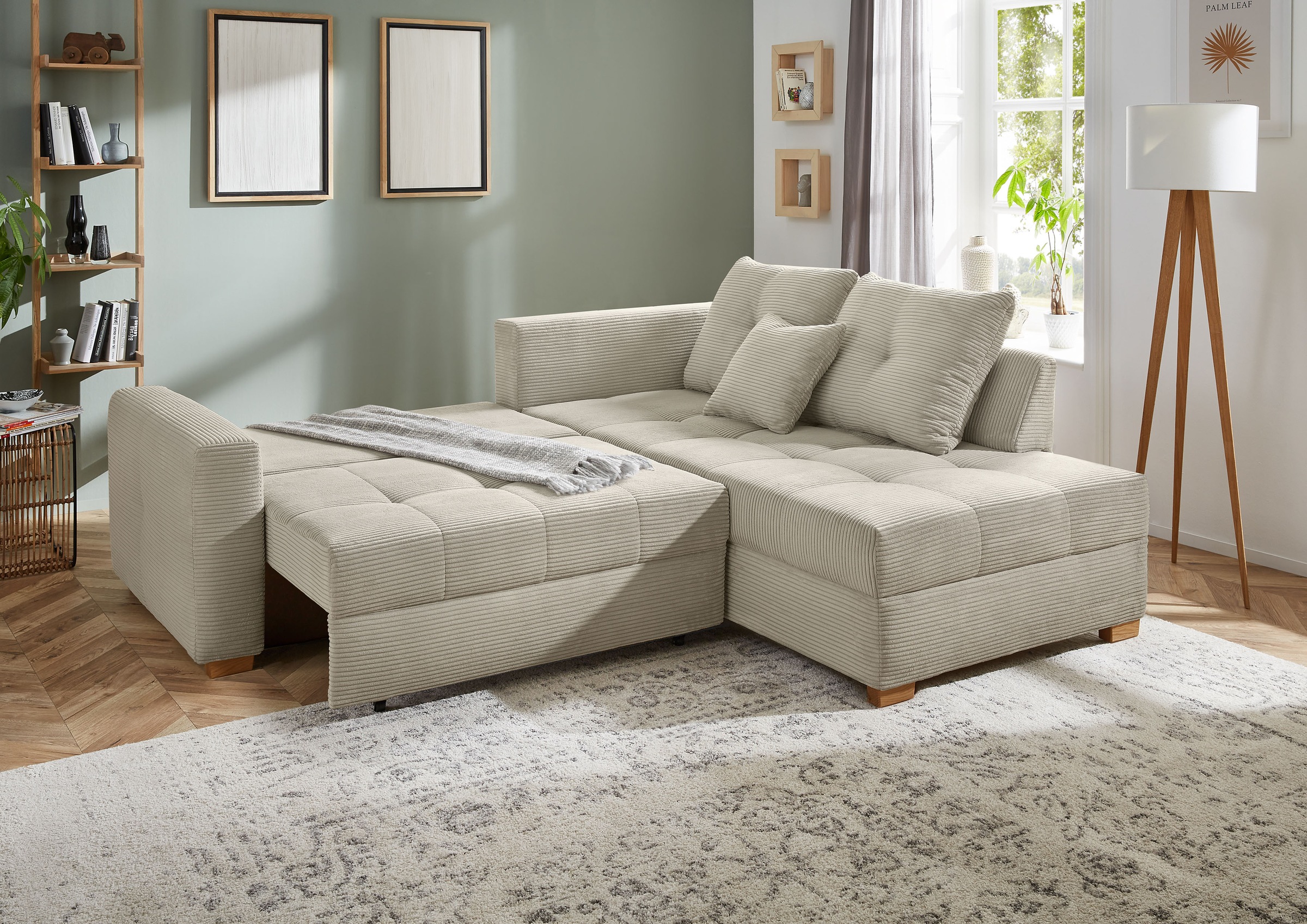 Jockenhöfer Gruppe Ecksofa "Heidelberg L-Form, B: 228 cm" mit Bettfunktion, günstig online kaufen