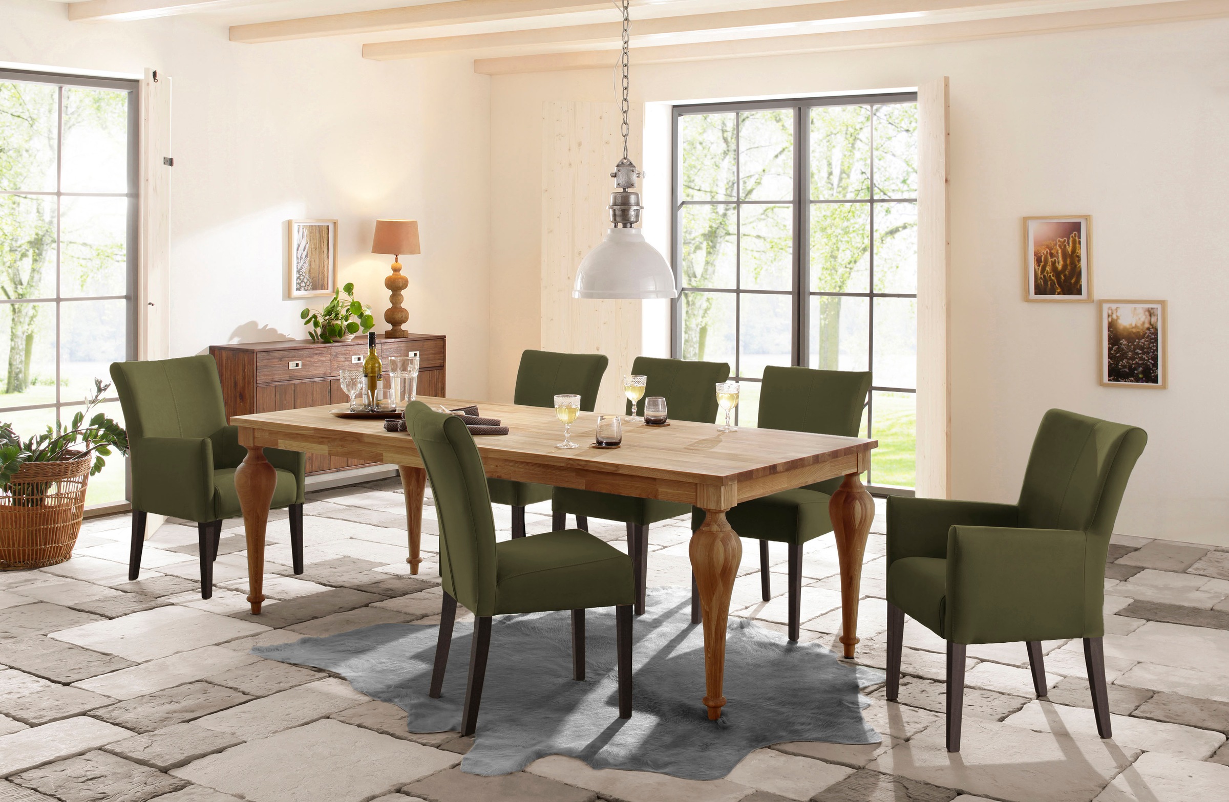 Home affaire Esszimmerstuhl "King" () Polsterstuhl, Armlehnstuhl, Gestell M günstig online kaufen