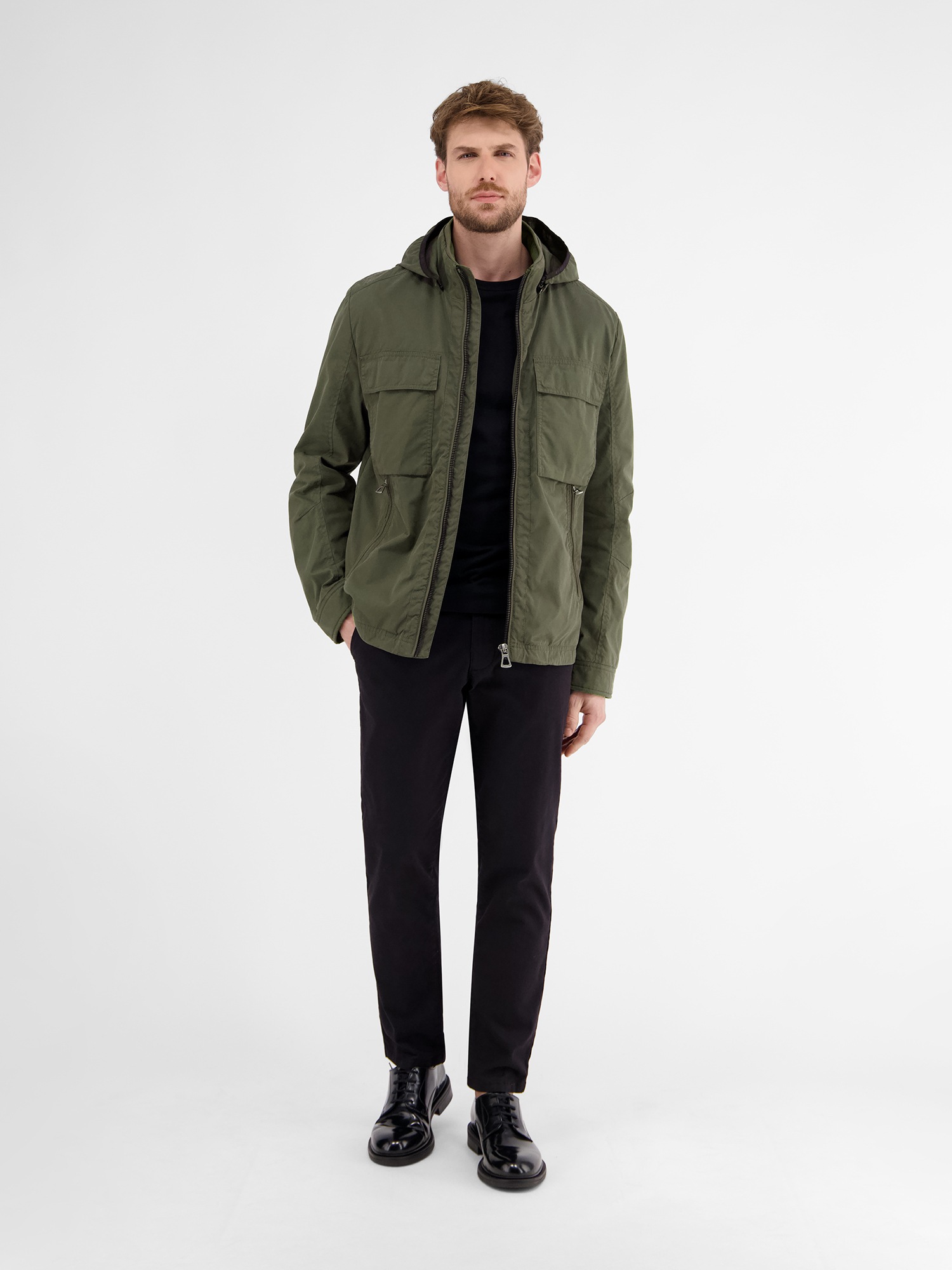 LERROS Outdoorjacke »LERROS Shell-Blouson mit abnehmbarer Kapuze«, mit Kapuze, Keine Angabe