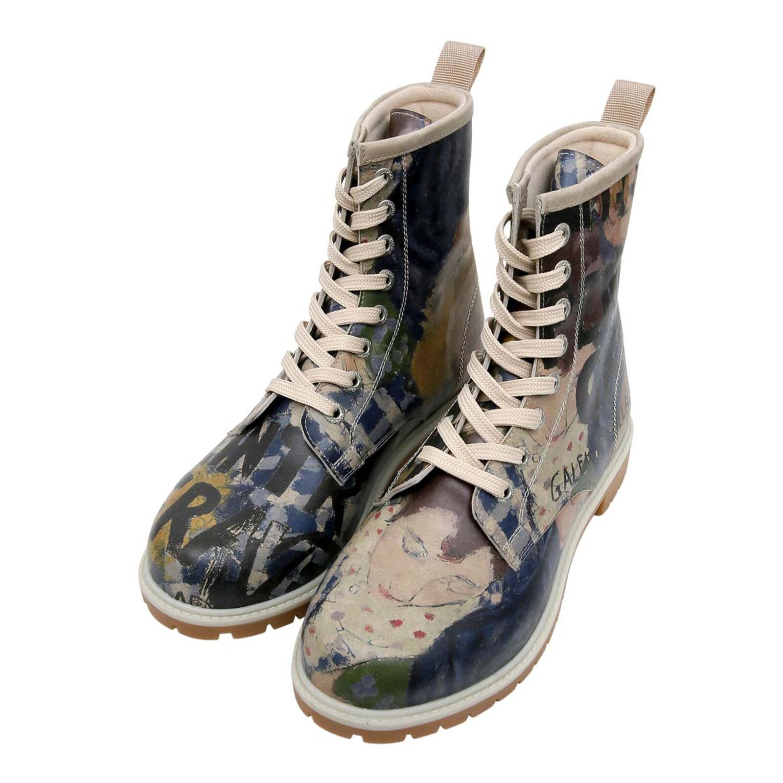 DOGO Schnürboots "Long Boots Schnürstiefel Les Peintres Damen Stiefeletten, günstig online kaufen