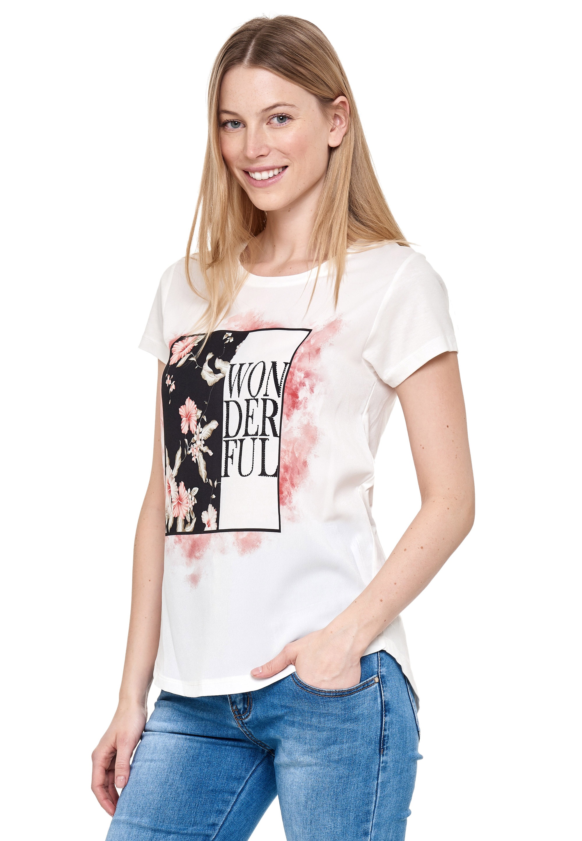 Decay T-Shirt, mit schickem BAUR für | kaufen Blumenmotiv
