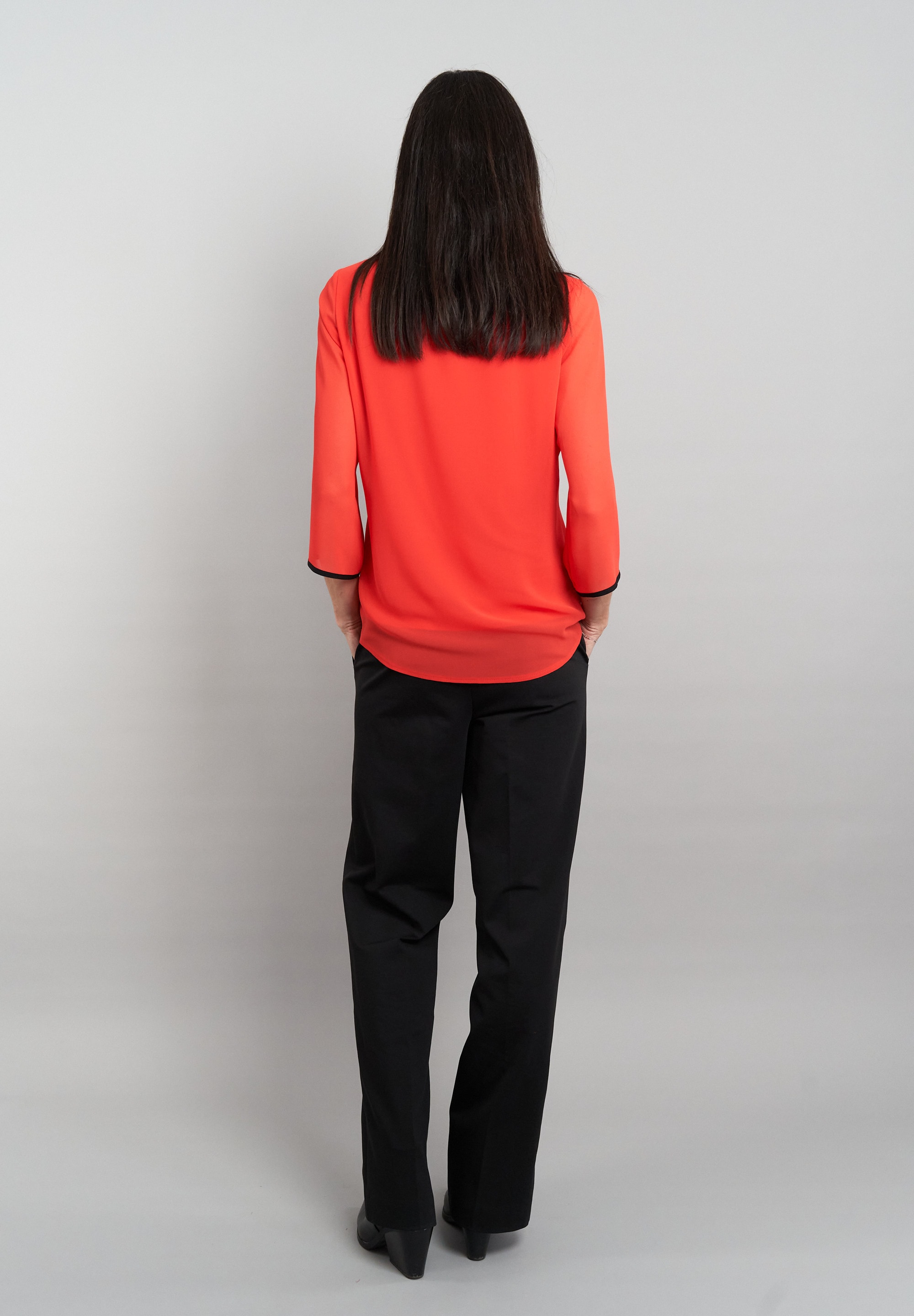Seidel Moden Chiffonbluse, 3/4 -Arm mit transparenten Ärmeln und MADE IN GERMANY