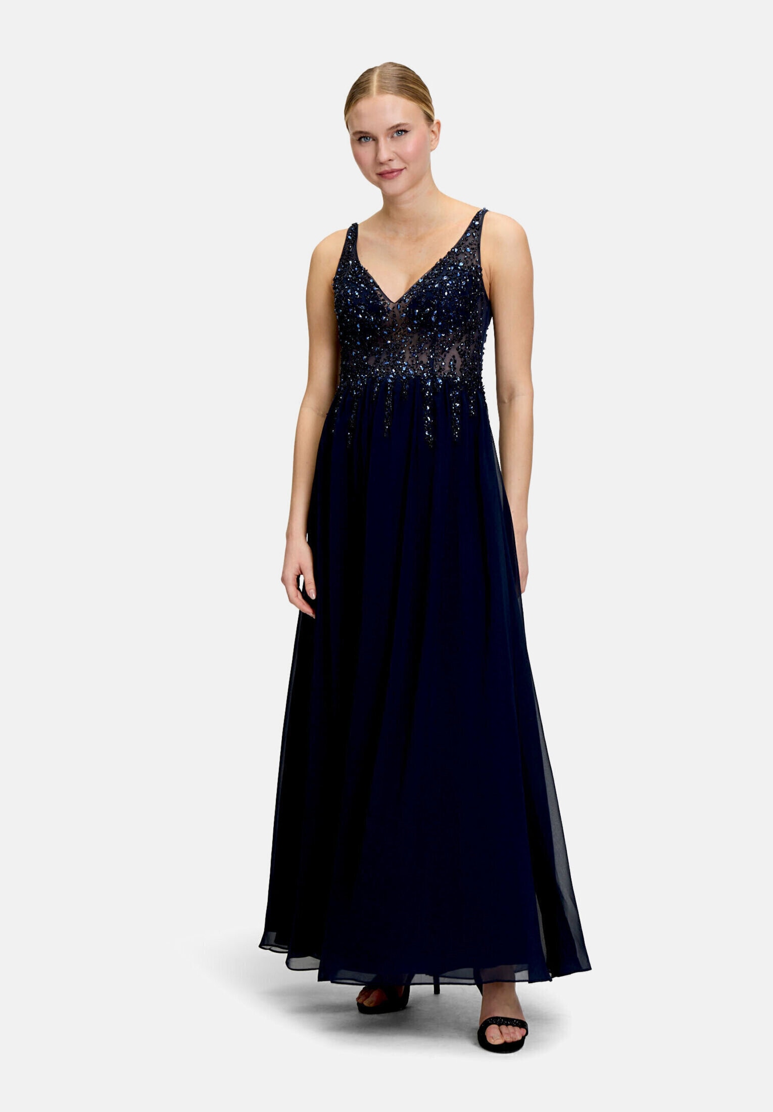 Vera Mont Abendkleid "Damen mit Stickerei" Ohne Tasche Glitzersteine