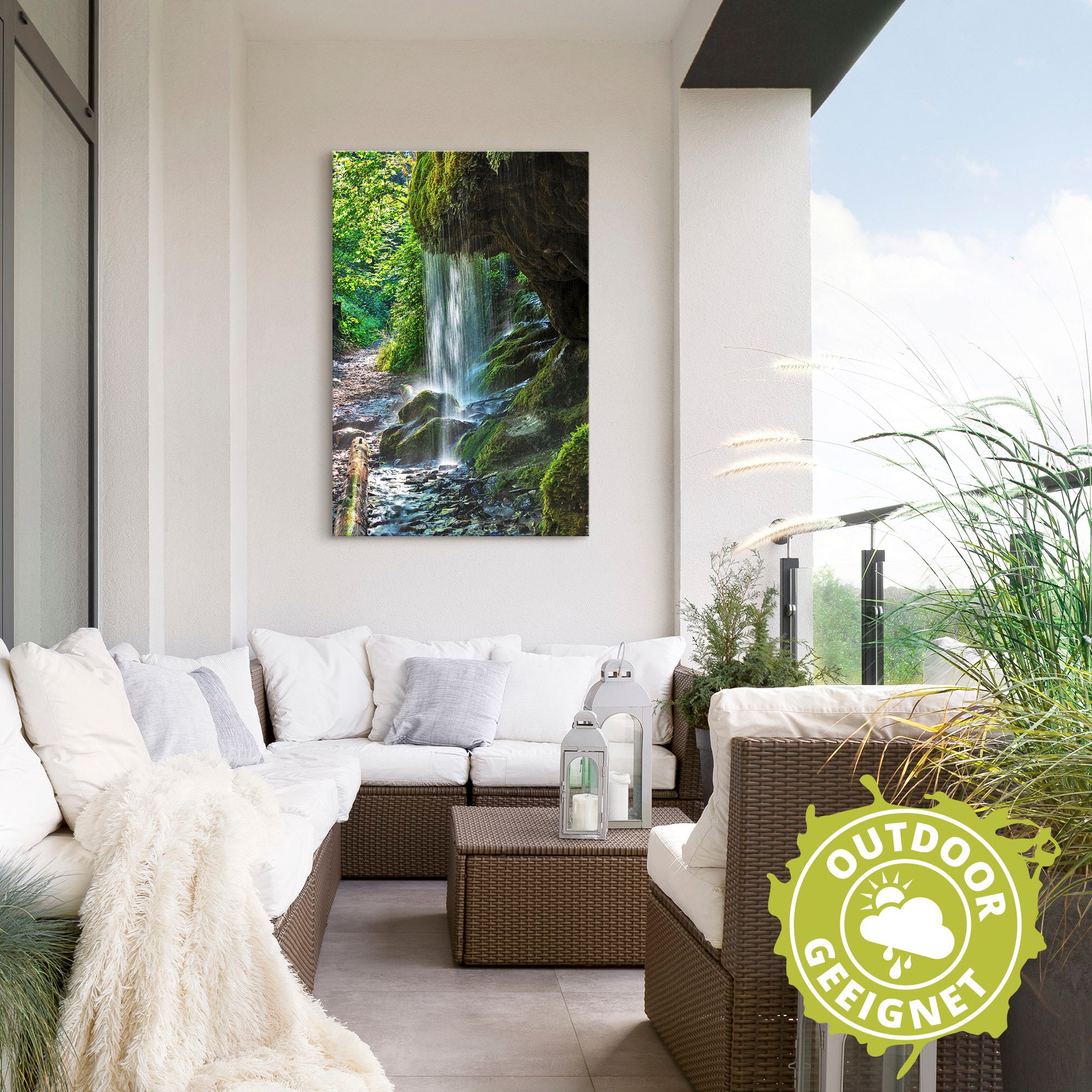 Artland Wandbild »Moosbedeckter Wasserfall«, Wasserfallbilder, (1 St.), als Alubild, Outdoorbild, Leinwandbild, Wandaufkleber, versch. Größen