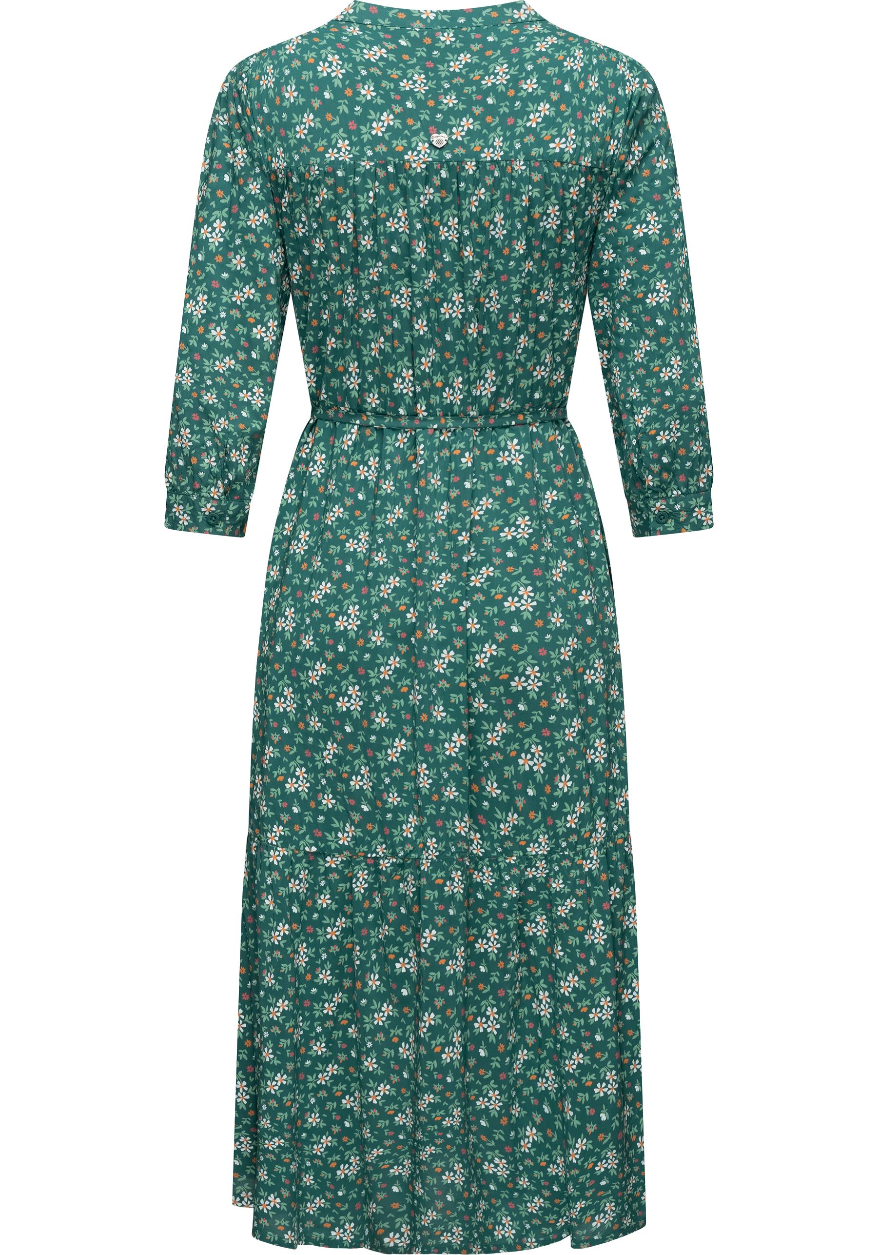 Thumbnail - Ragwear Maxikleid "Meve" Ohne Taschen Leichtes Langarmkleid mit Blumenmuster