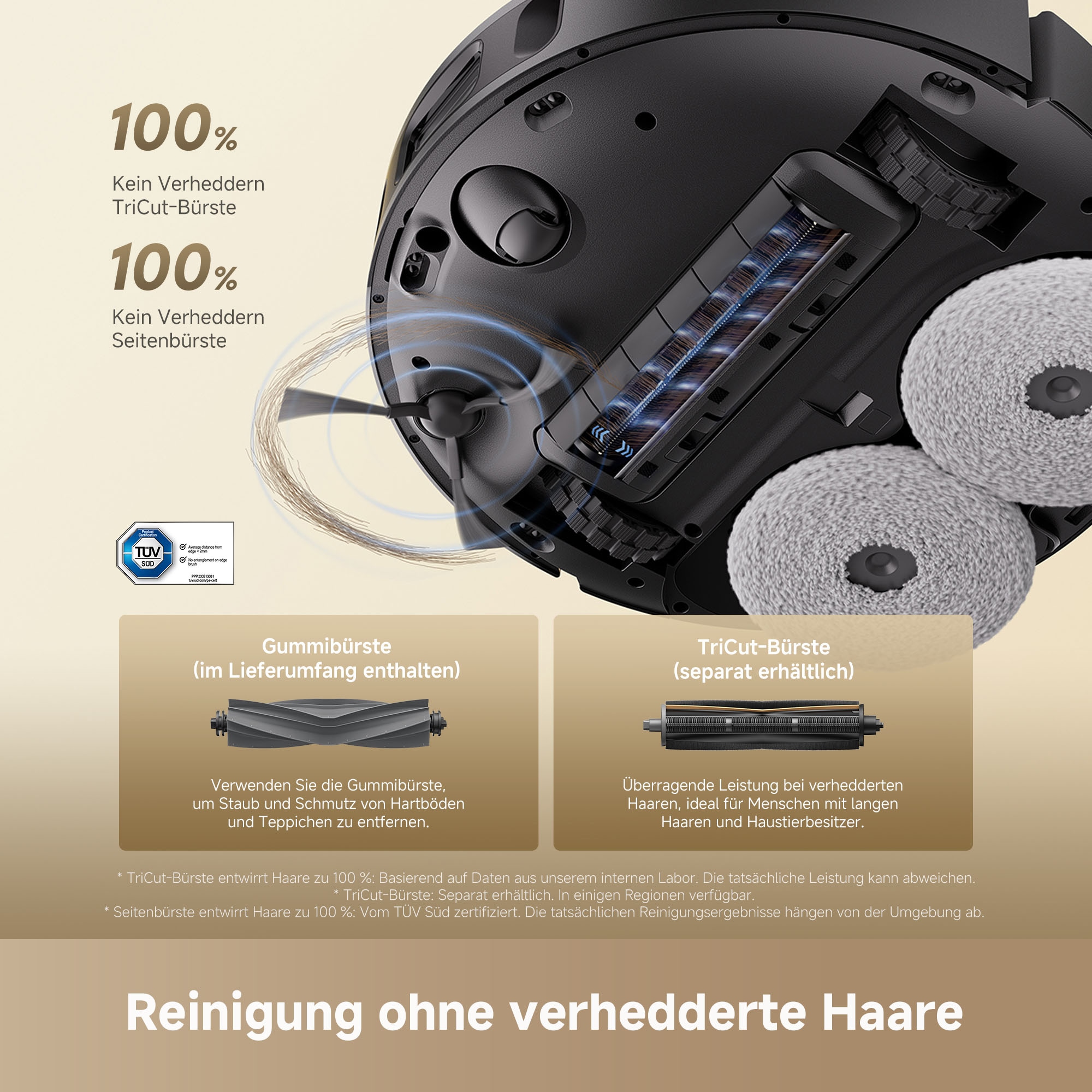 Dreame Saugroboter »D30 Ultra Black« Absaugstation ,Heißlufttrocknung, Kantenreinigung